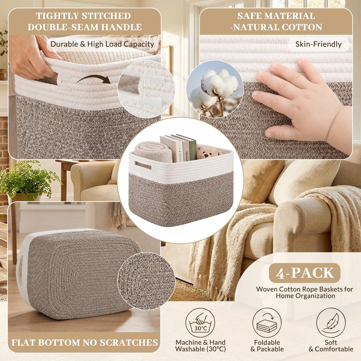 4 Pack Storage Basket (4 Count)