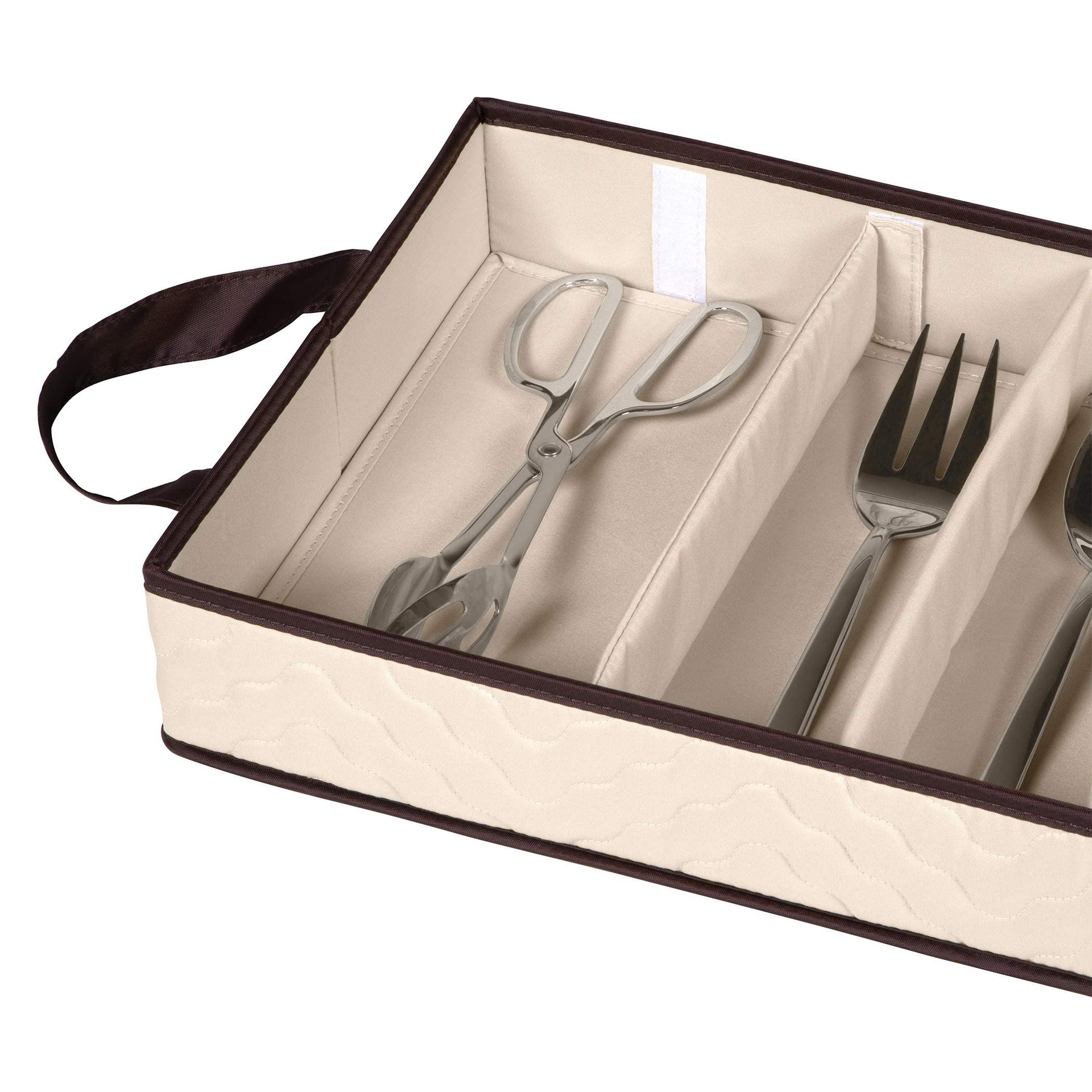 Flatware Storage Case 5 Compartments Silverware Container Box