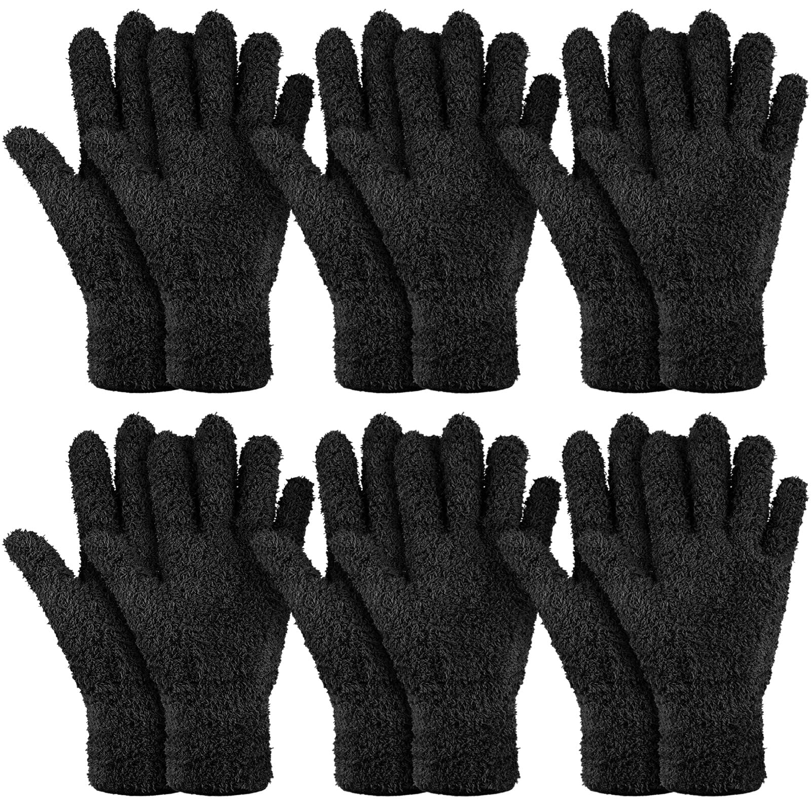 6 Pairs Microfiber Dusting Gloves for Plants Leaf (6 Count)