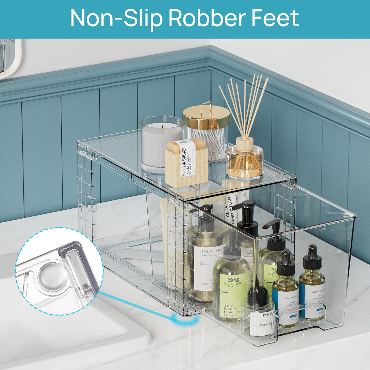 3 Pack Clear Stackable Storage Drawers (3 Count)