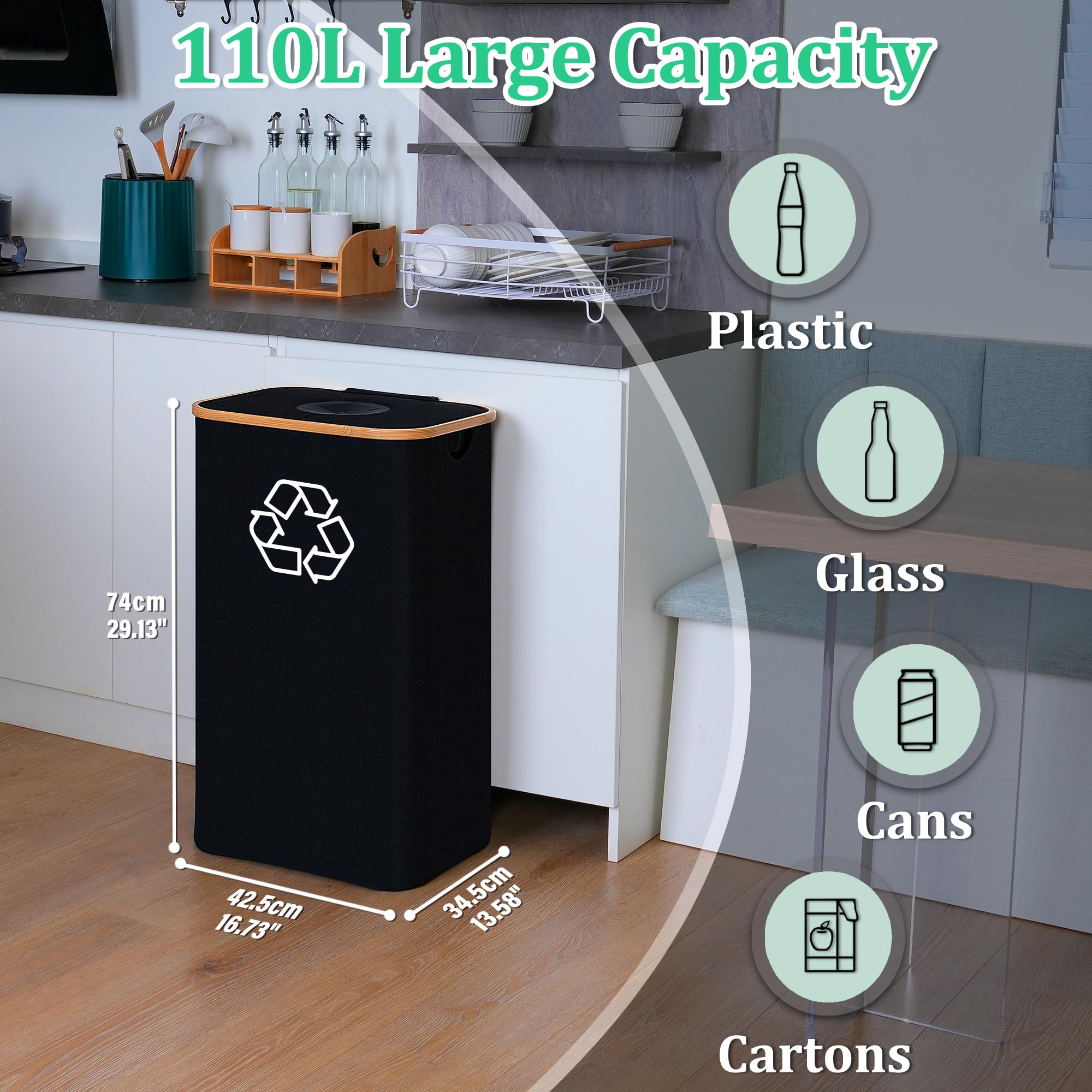 29 Gallons Recycling Bins for Kitchen