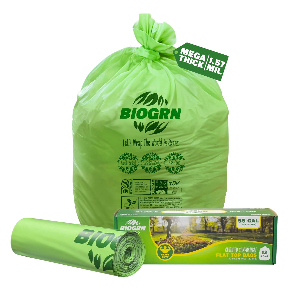 50 55 Gallon Compostable Trash Bags (12 Count)