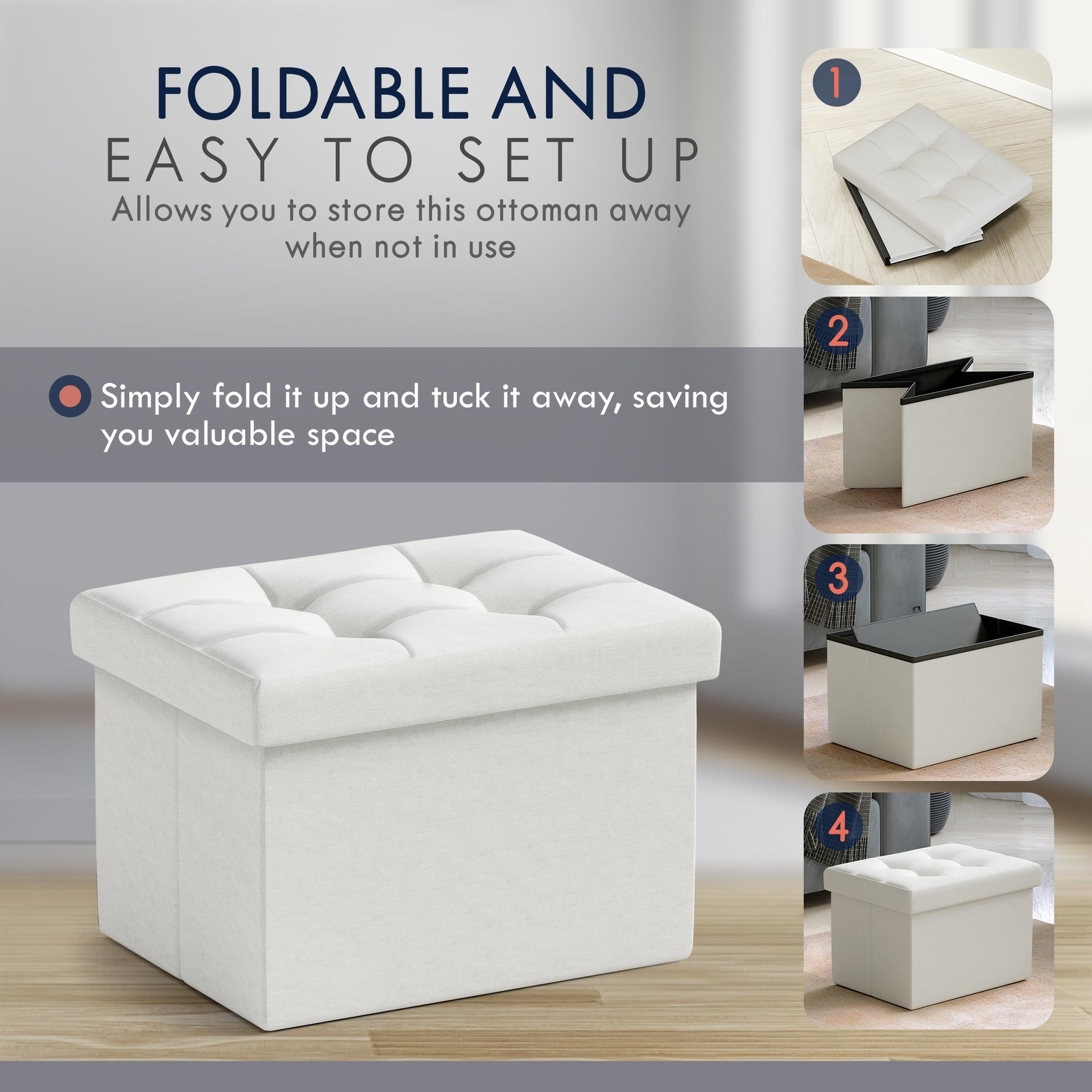 Small Rectangle Storage Ottoman
