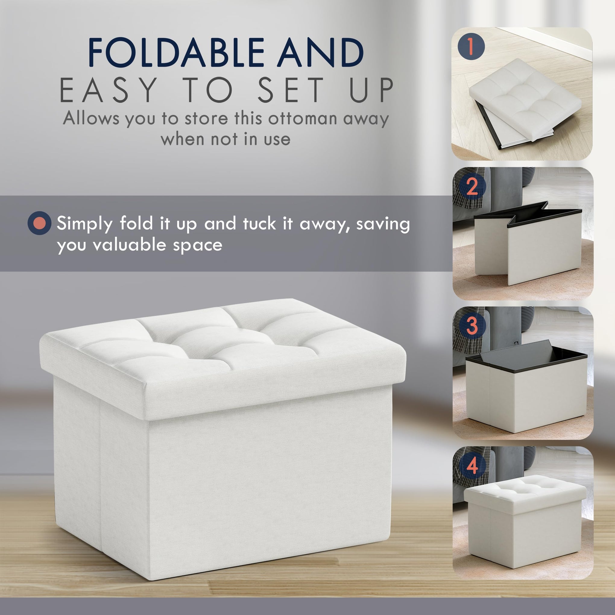 Small Rectangle Storage Ottoman