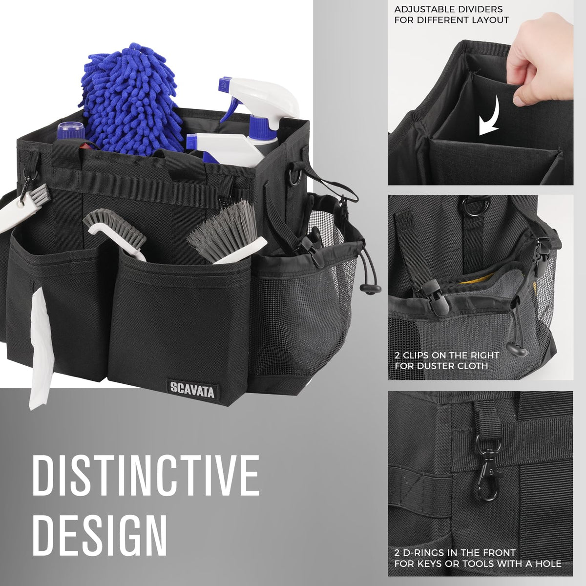 Compact Wearable Cleaning Caddy with Handle & Shoulder Straps