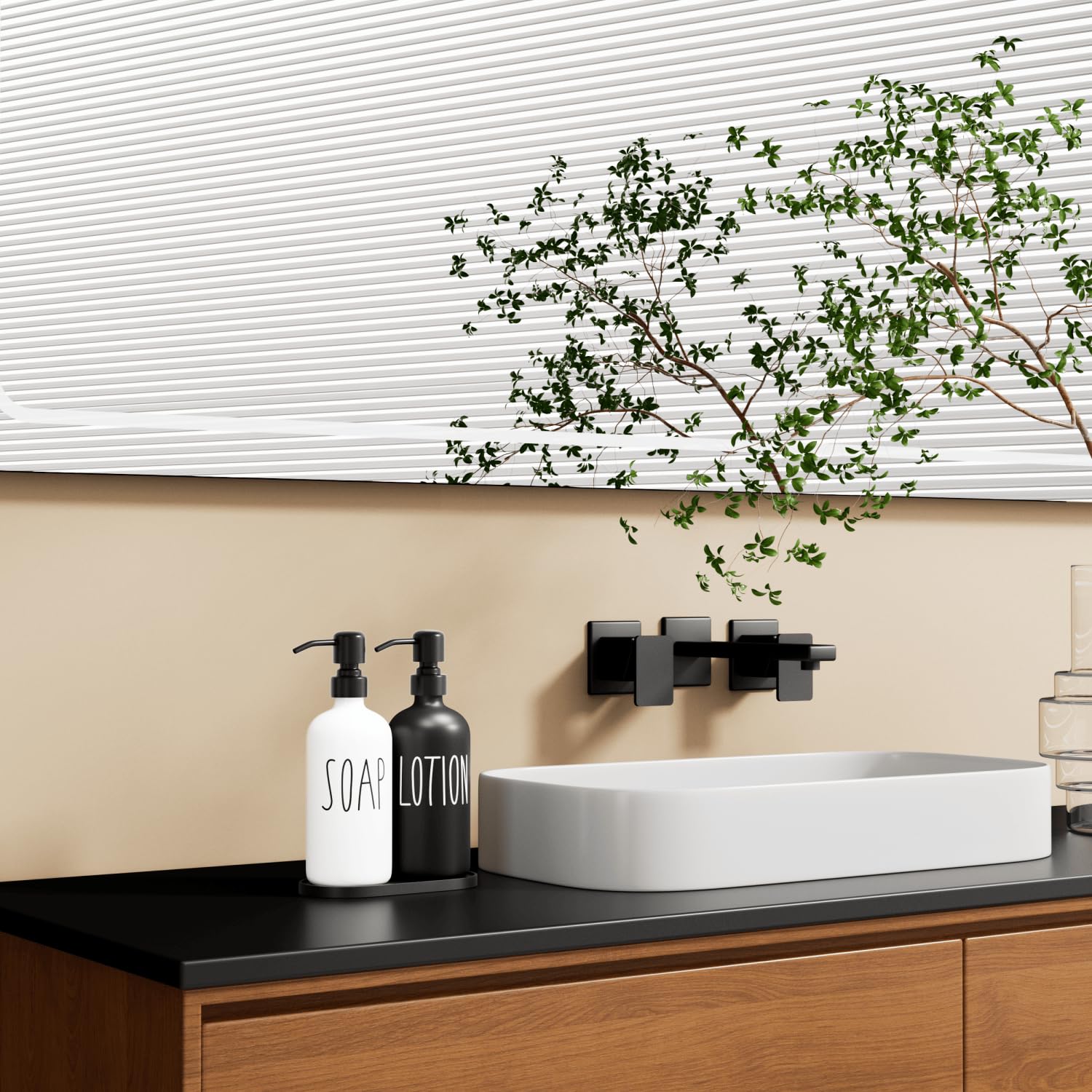 Glass Soap Dispenser with Stainless Steel Pump (2 Count)
