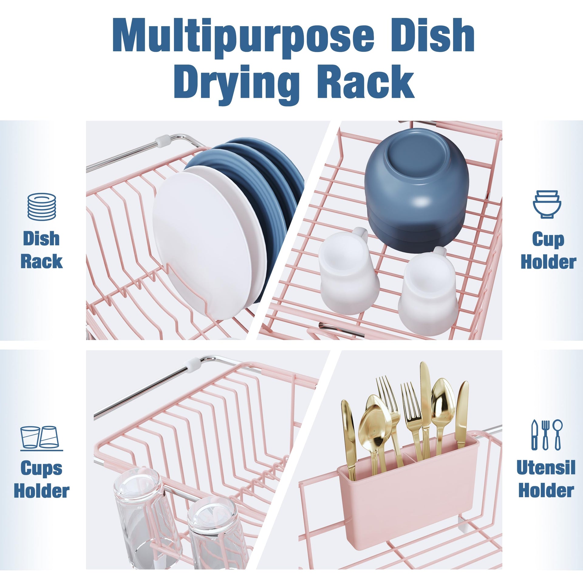 Pink in Sink Dish Drying Rack