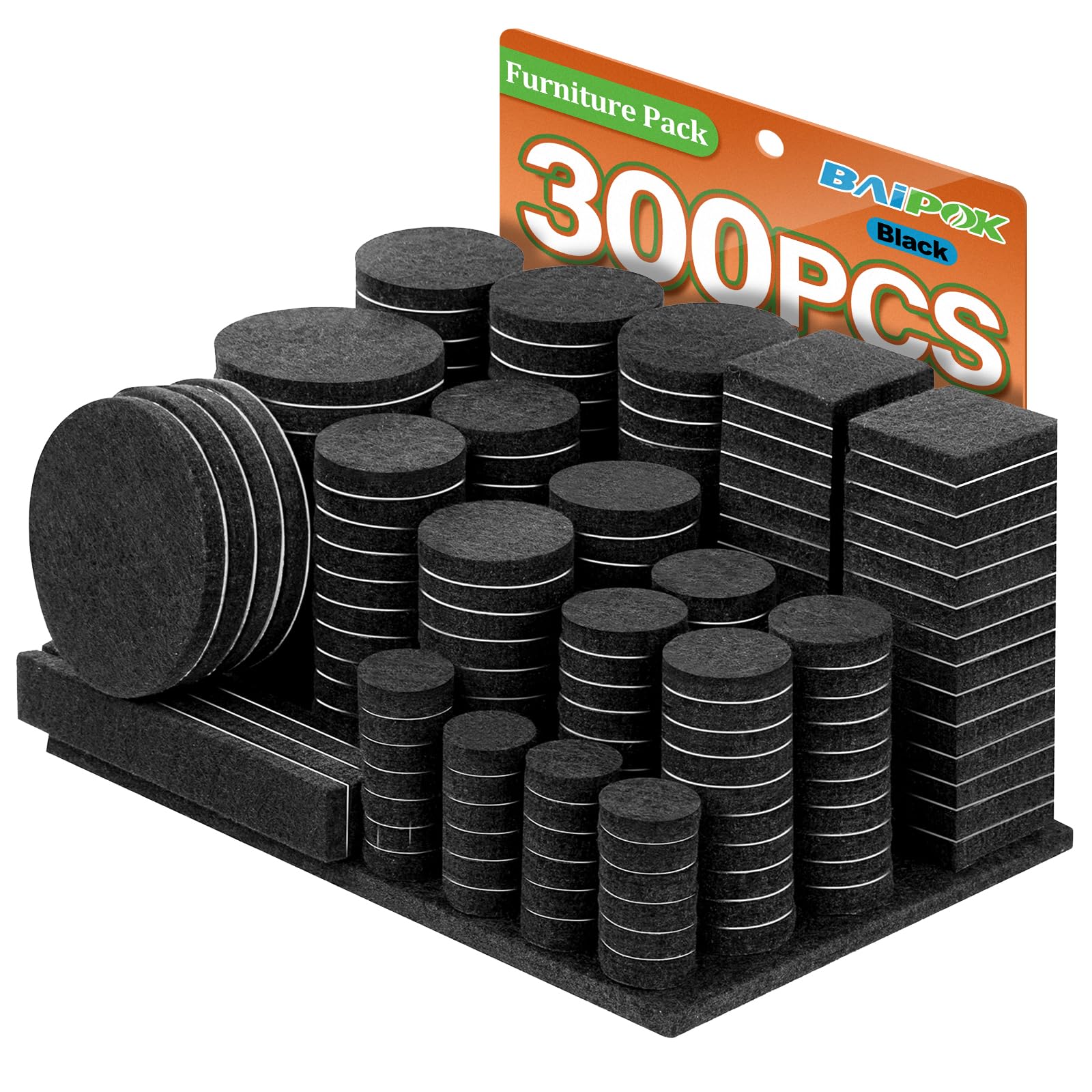 Furniture Pads 300 Pack Furniture Felt Pads for Hardwood Tile Floors (300 Count)