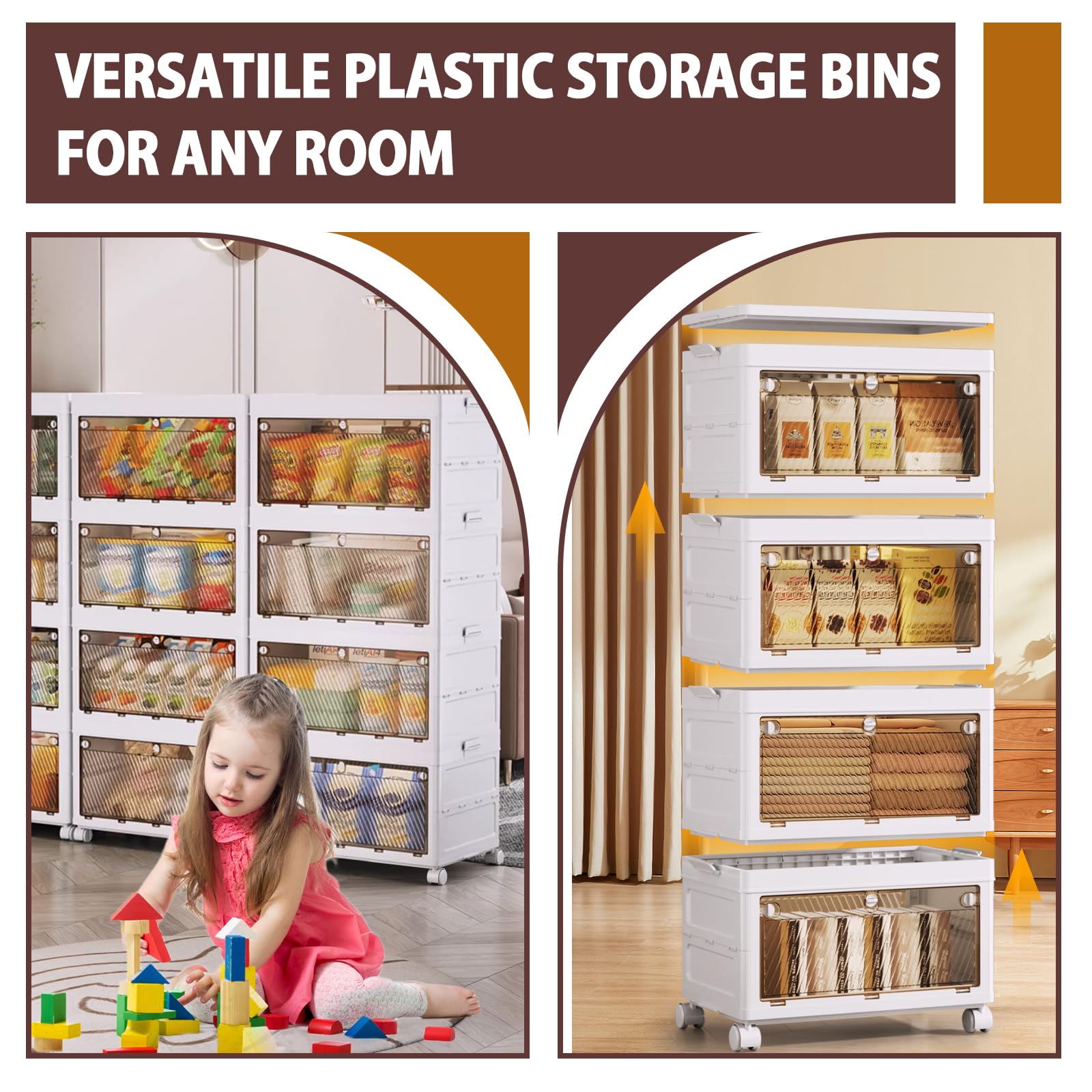 4 Tier Stackable Plastic Storage Bins