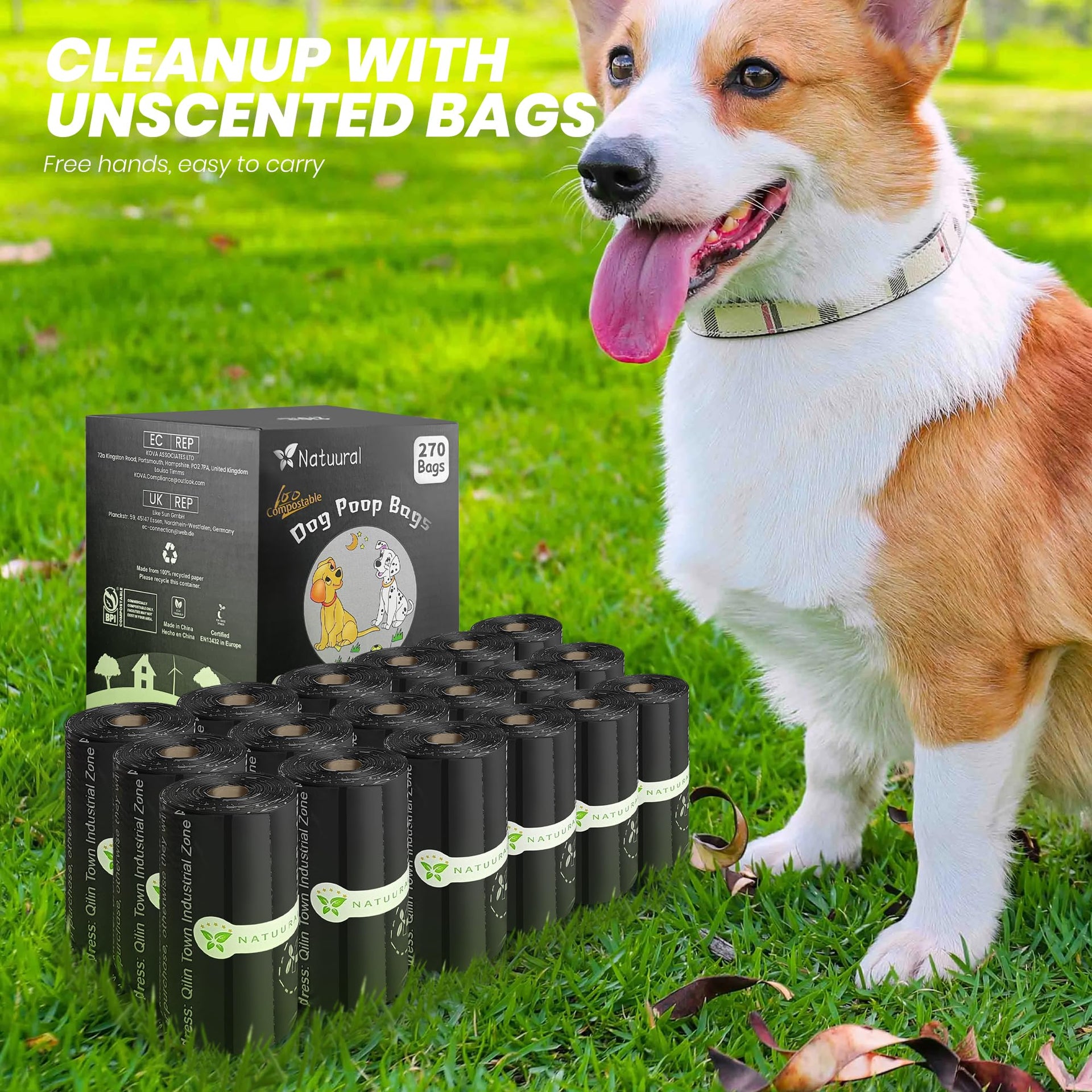 Certified Compostable Dog Poop Bags (270 Count)