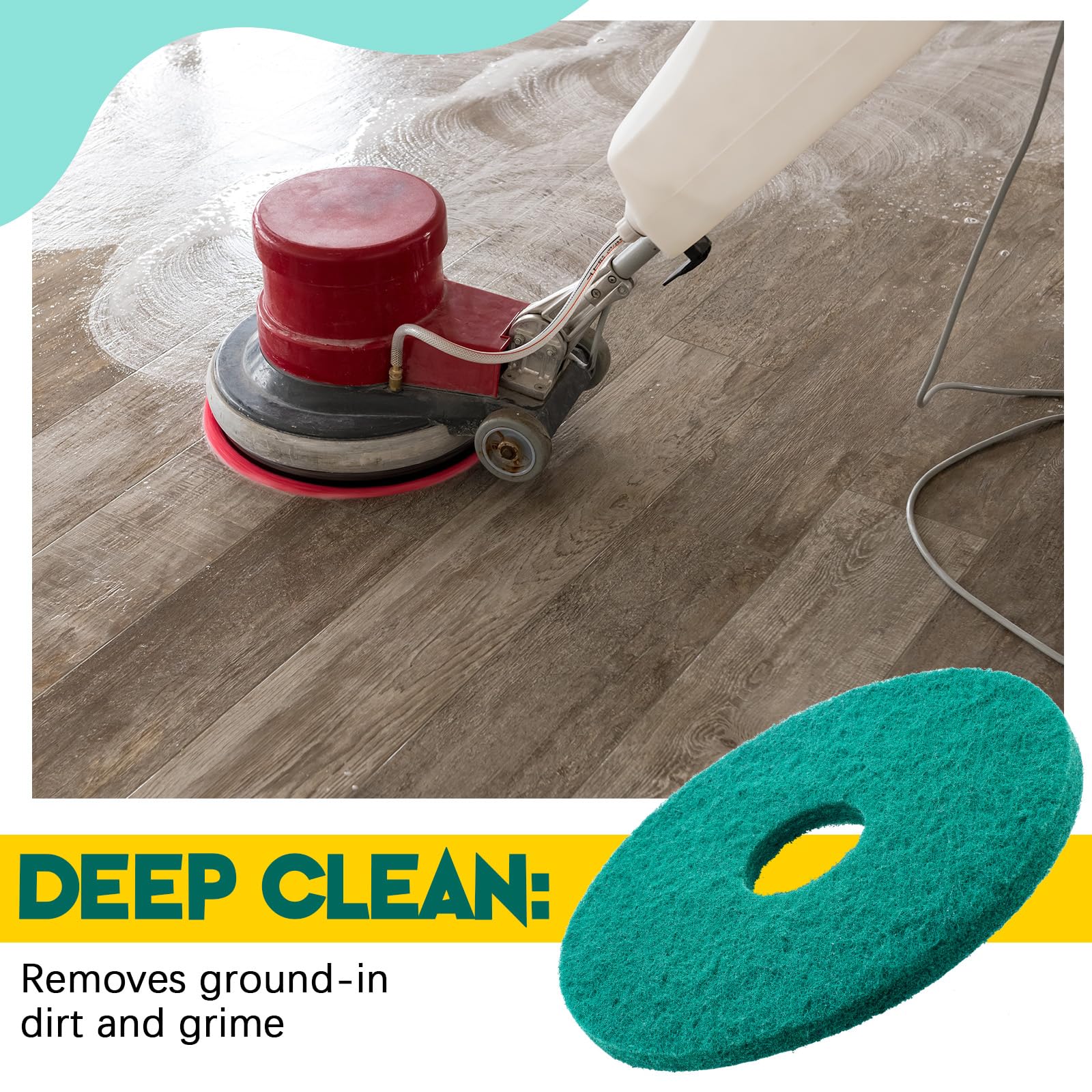 2 Pcs 12" Green Scrubbing Pads Commercial Cleaning Orbiter Pads (2 Count)