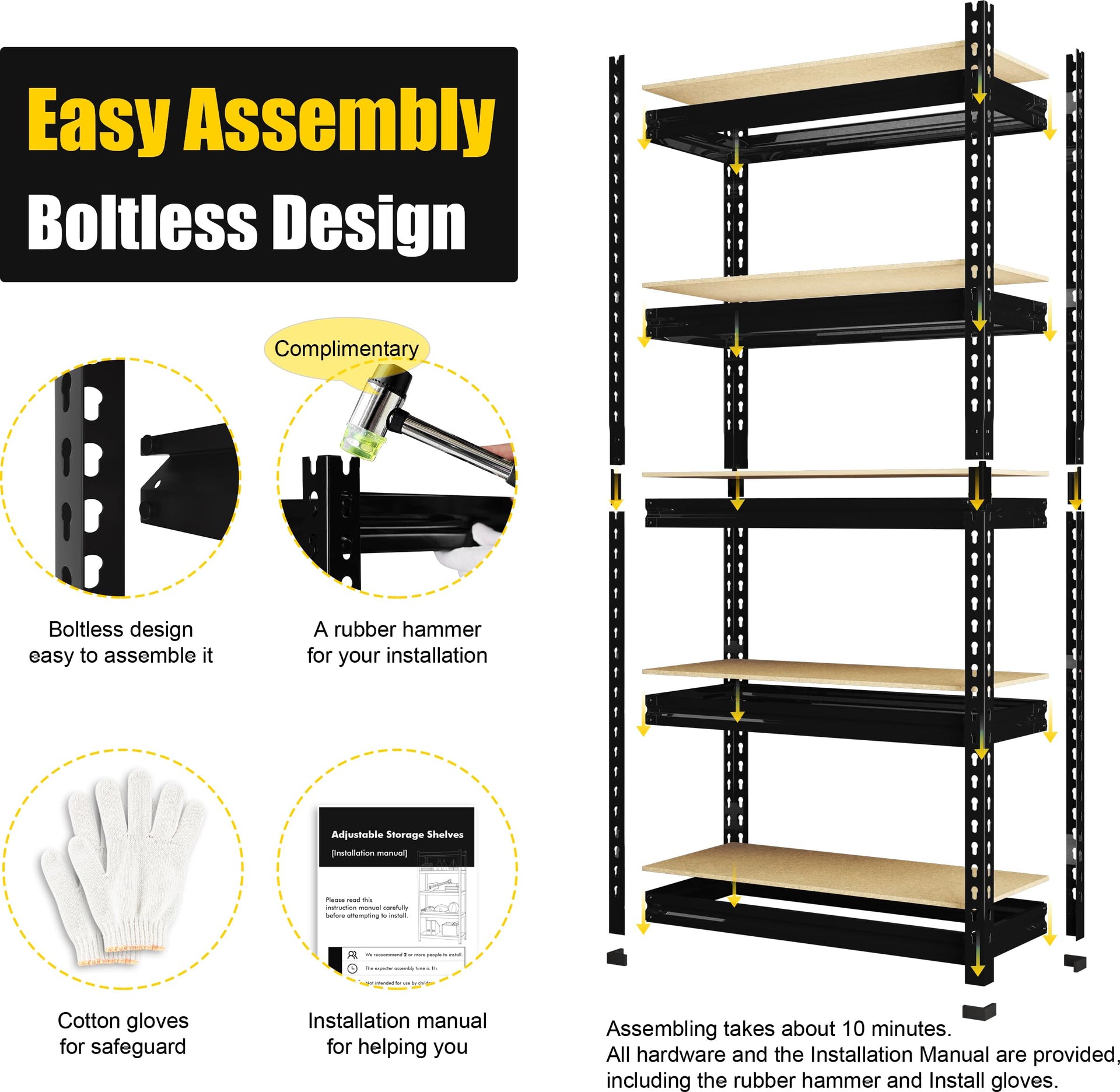 5 Tier Garage Storage Shelves (6 Count)
