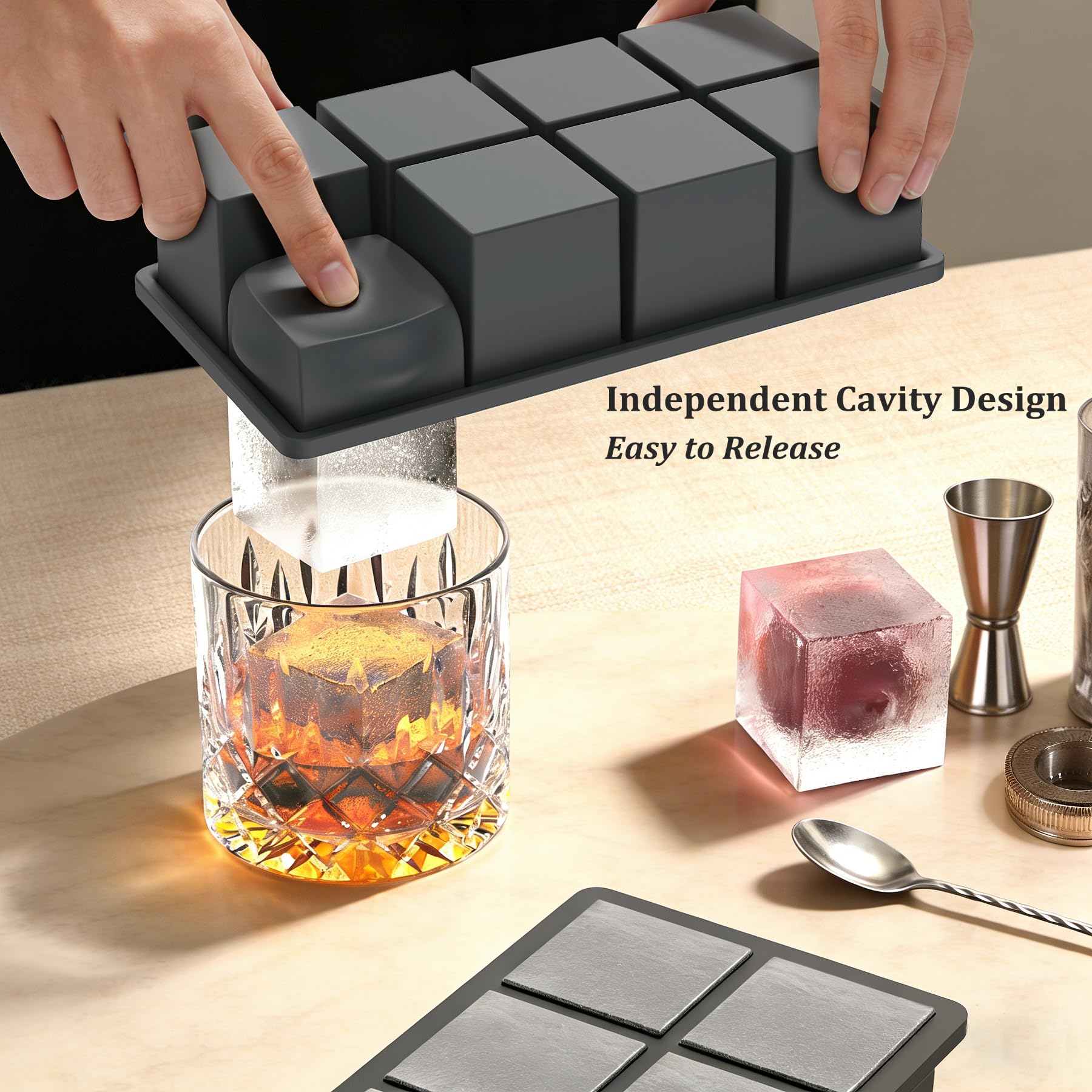 Silicone Ice Cube Trays with Metal Reinforced Frame