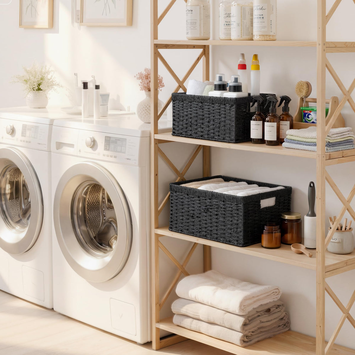Wicker Storage Baskets for Organizing (2 Count)