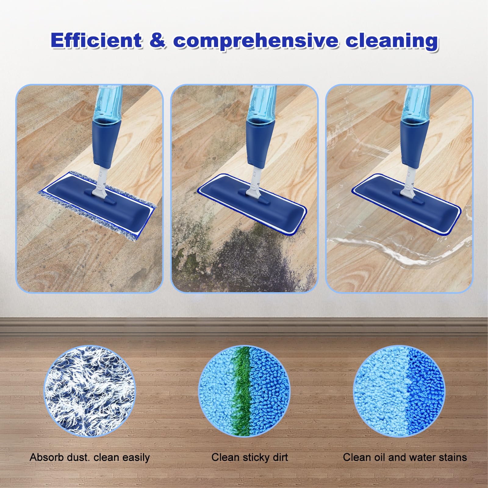 6 Pack Microfiber Cleaning Replacement Pad for Bona Mop (6 Count)