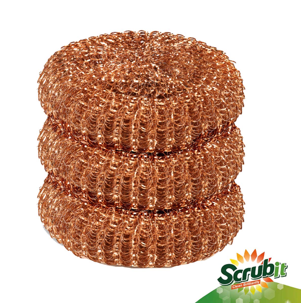 12 Pack Copper Coated Scourers by SCRUBIT (12 Count)