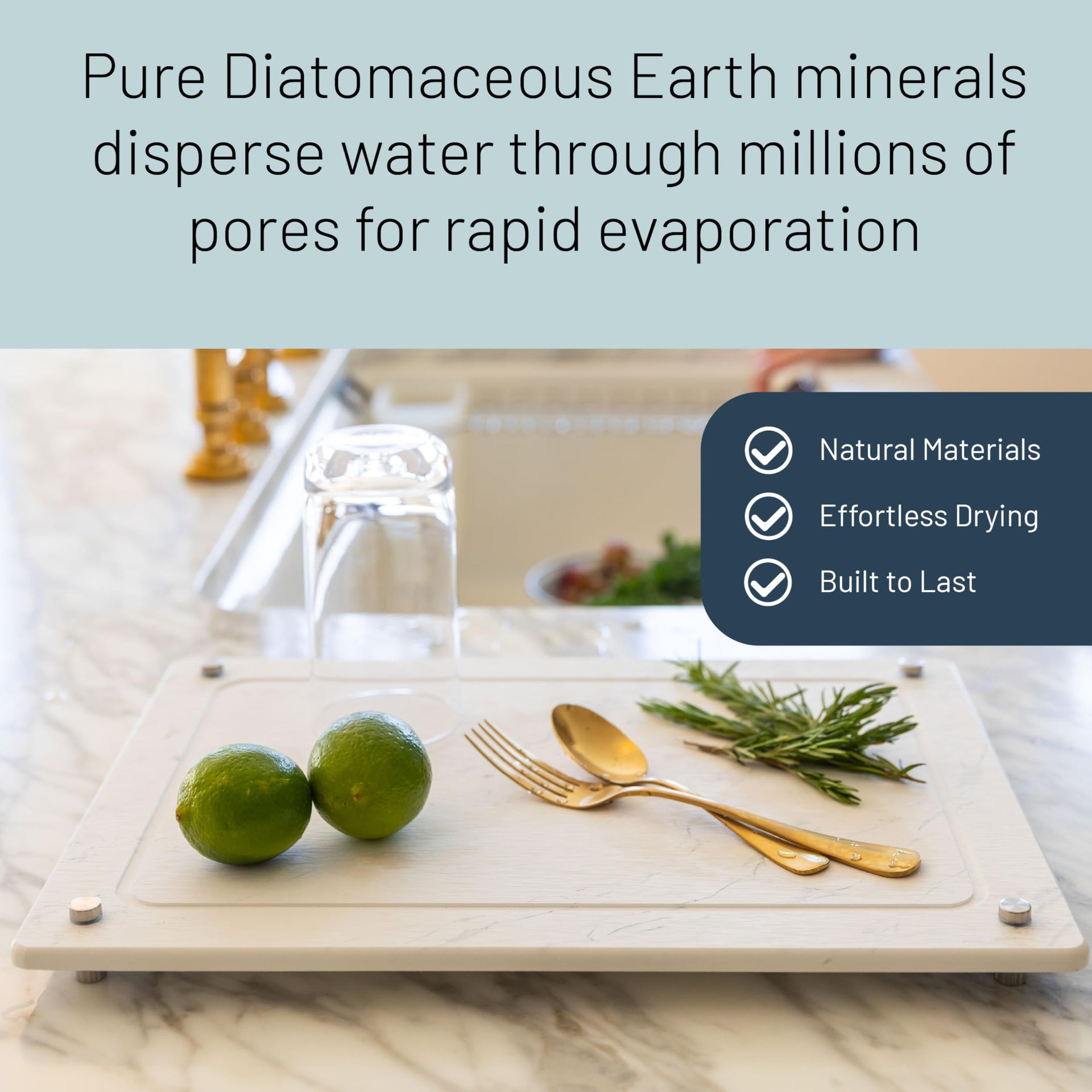 White Stone Dish Drying Mat for Kitchen Counter