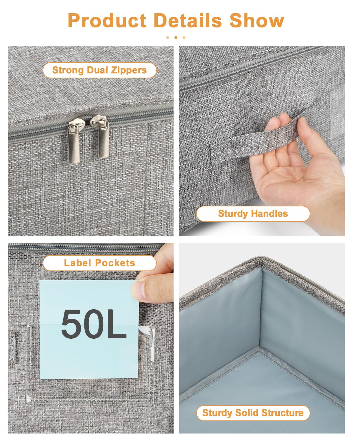 6.7 in High Under Bed Storage Container with Zipper Lid (3 Count)