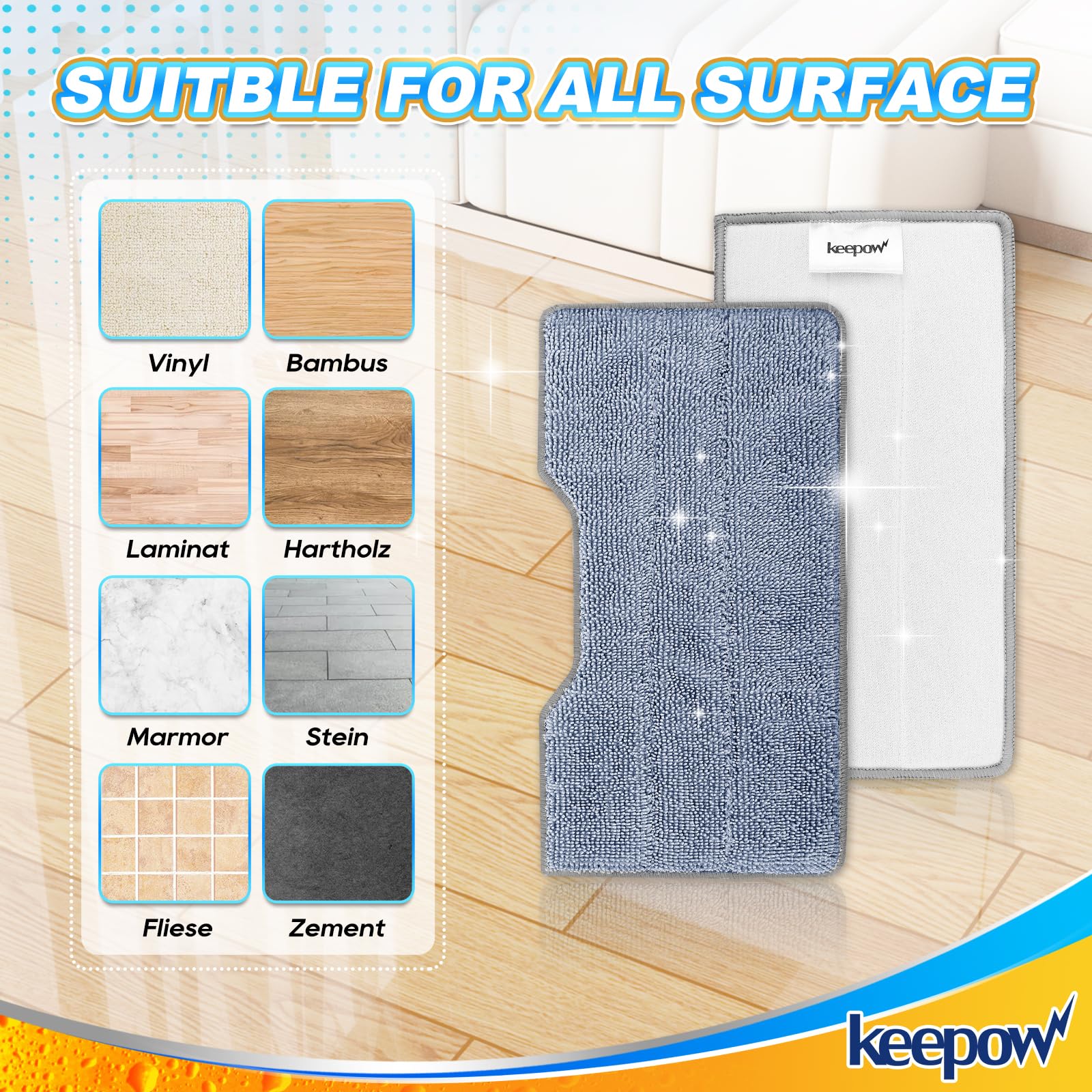 Reusable Mop Replacement Pads Compatible with Shark Vac Mop VM252