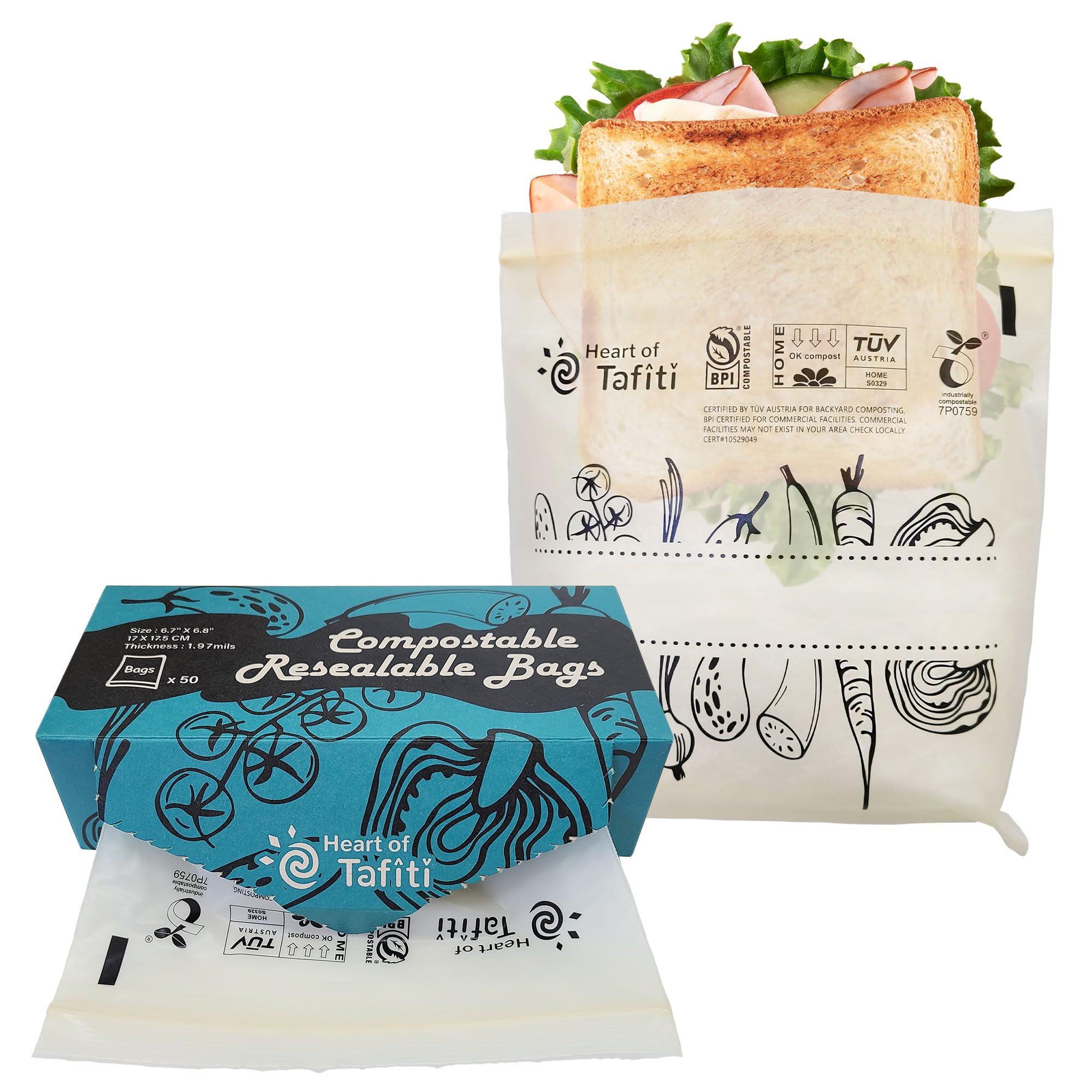 Compostable Sandwich Bags (50 Count)
