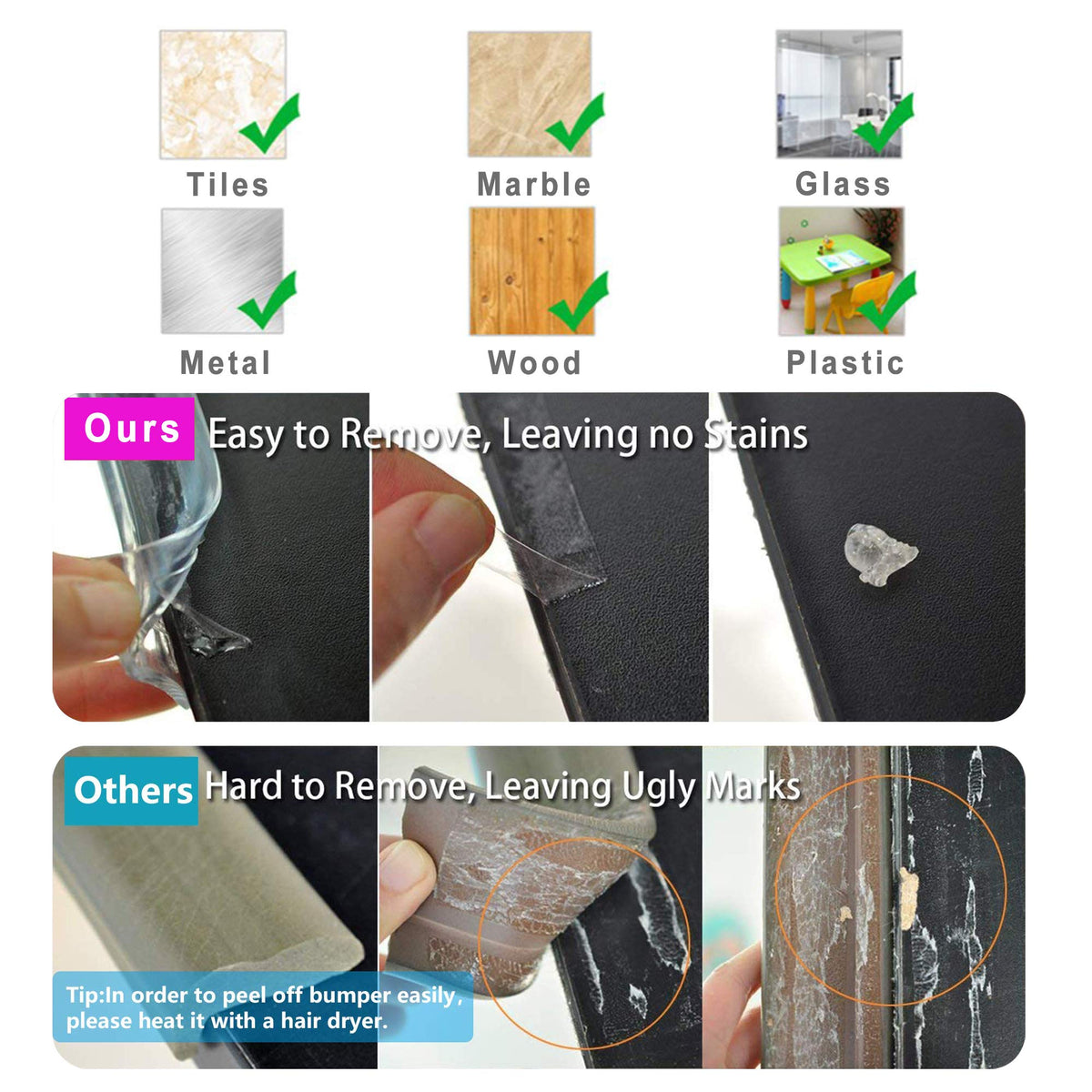 Edge Protector 100% Silicone Baby Proofing Thin Corners Guards