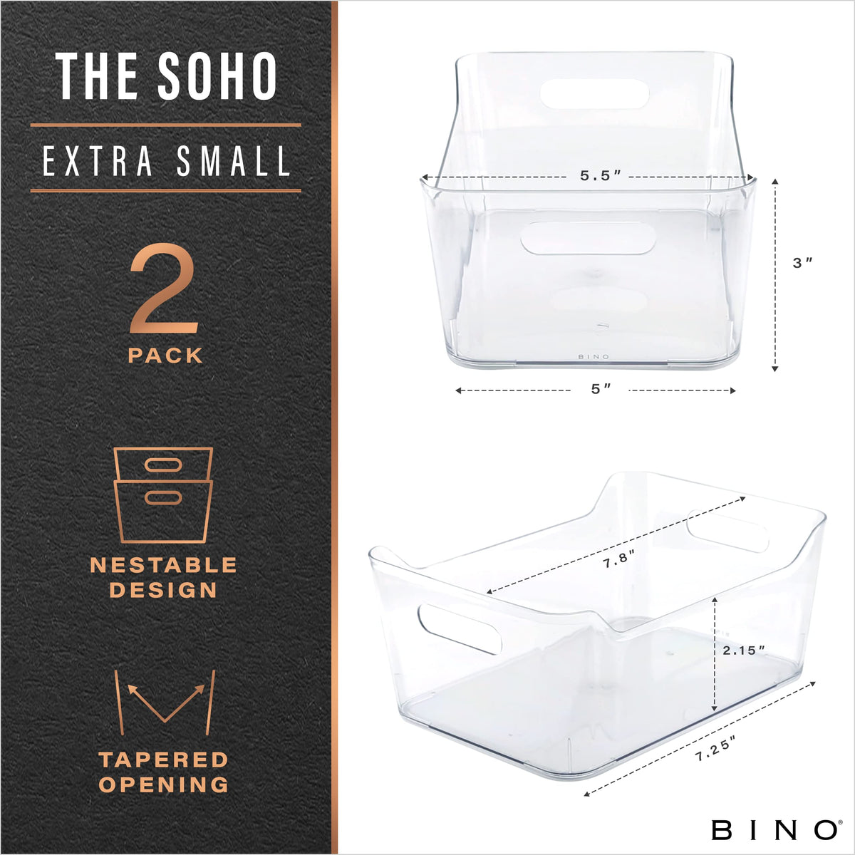 The SOHO Collection Plastic Storage Bins (2 Count)
