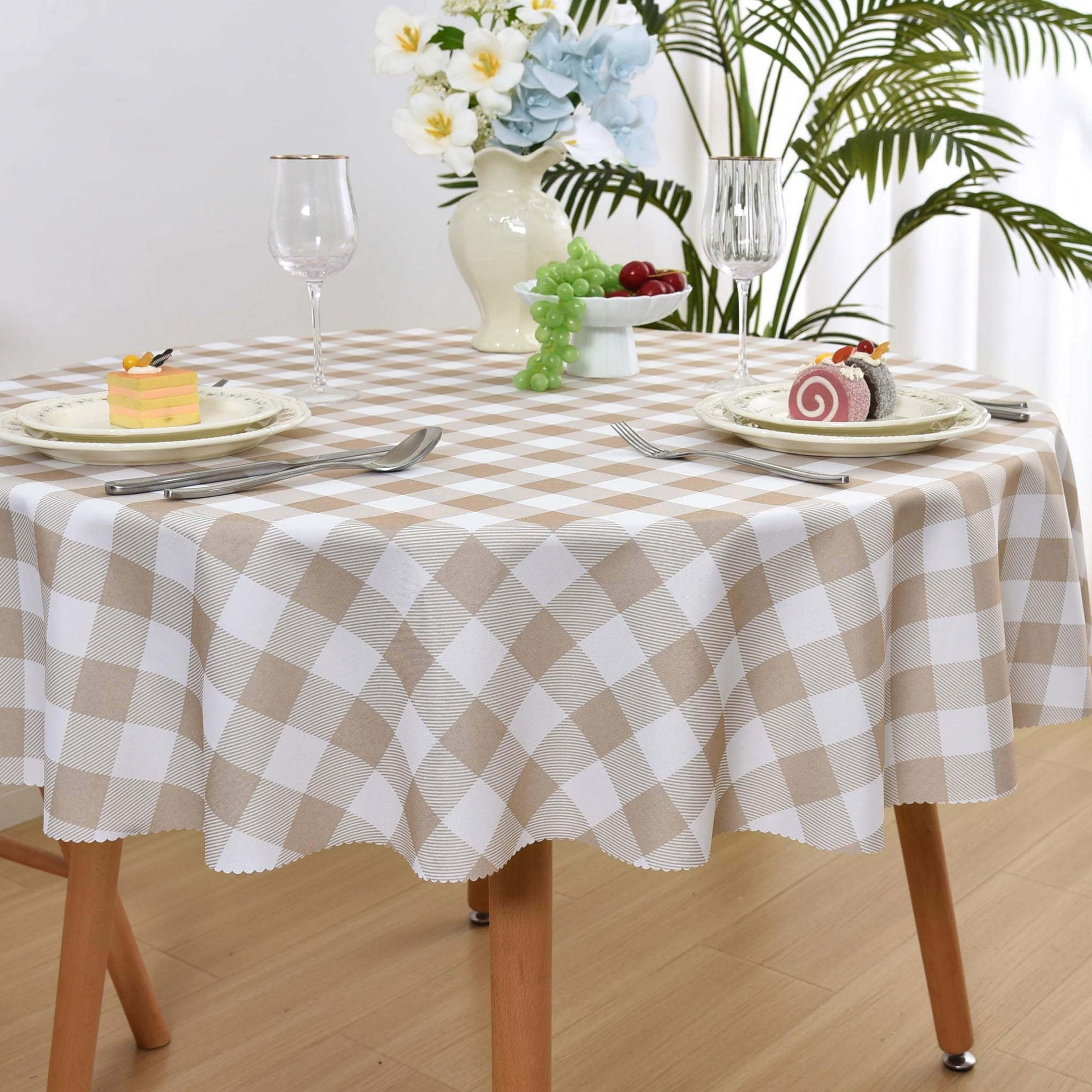 Waterproof Plaid Tablecloth Fabric