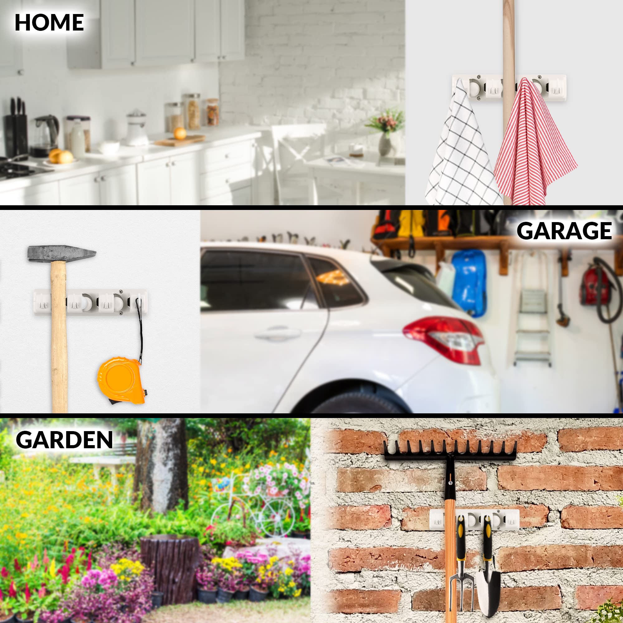 Mop and Broom Organizer Wall Mount