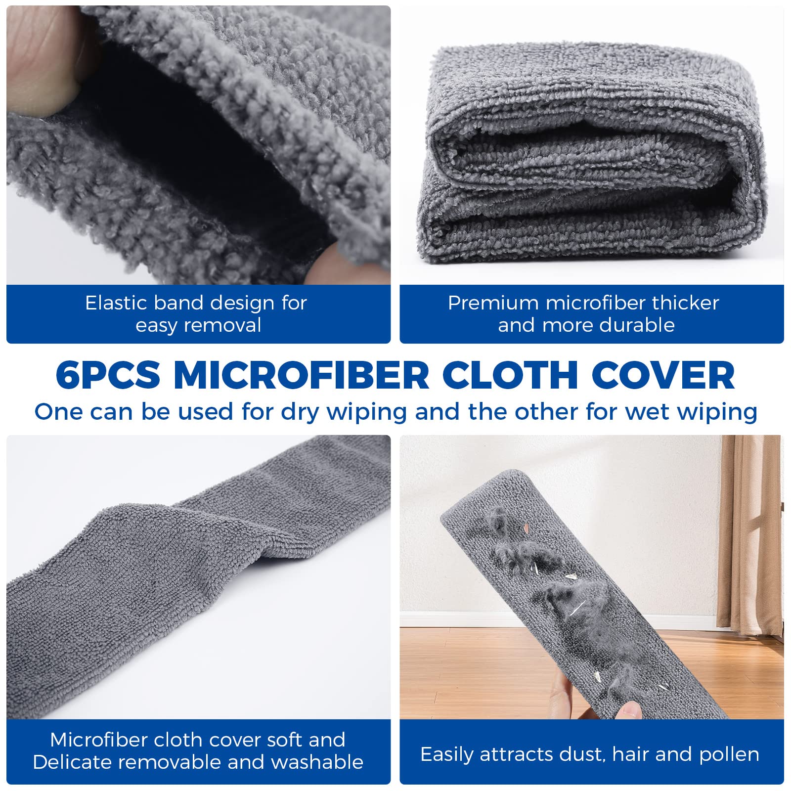 6pcs Dusters Replacement Cloth Retractable Gap Dust Cleaner Cloths (6 Count)