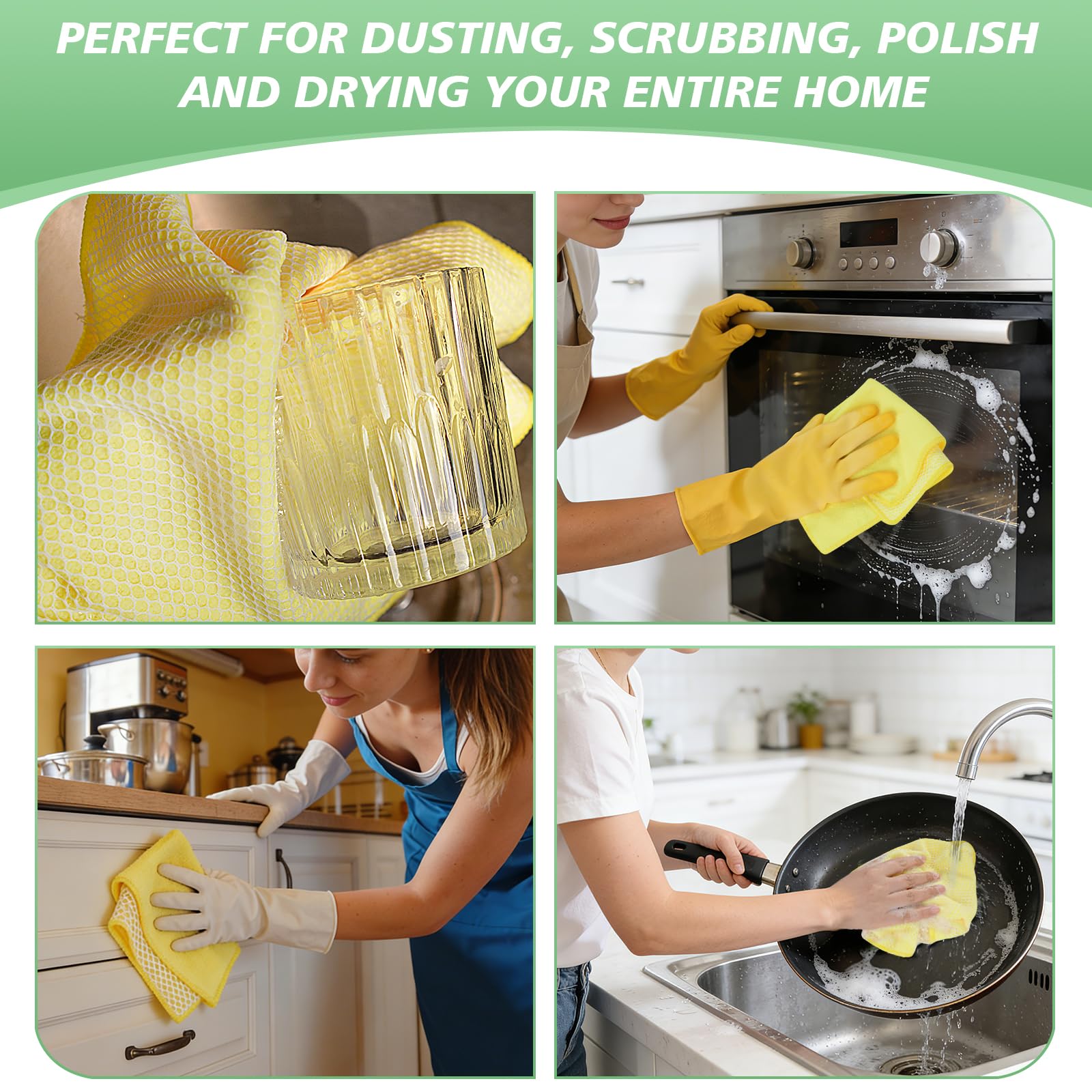 Dish Cloth for Washing Dishes Kitchen Washcloth Cleaning Cloth (10 Count)