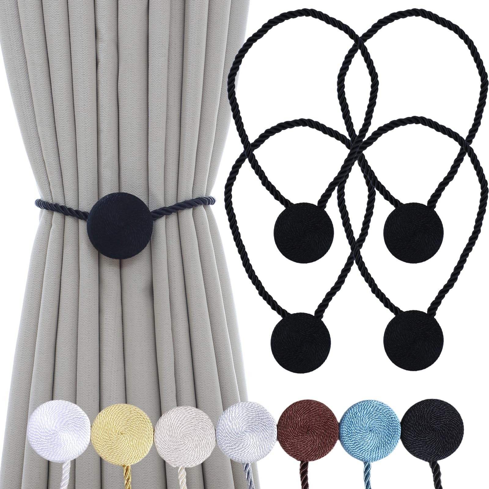 Magnetic Curtain Tiebacks (4 Count)