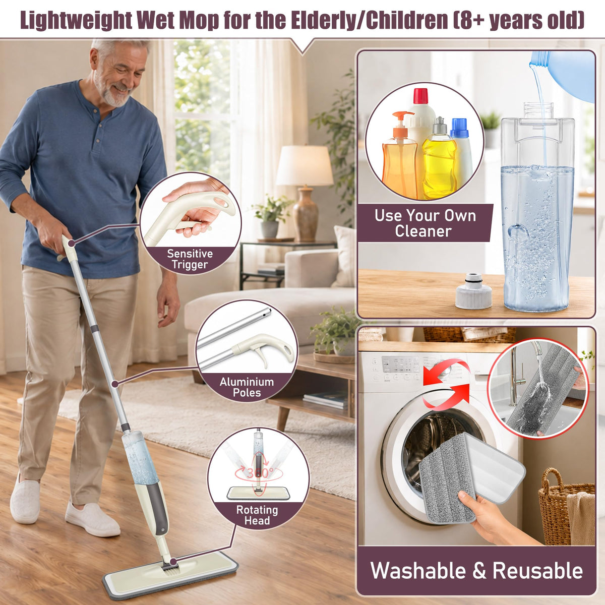 Spray Wet Mops for Floor Cleaning