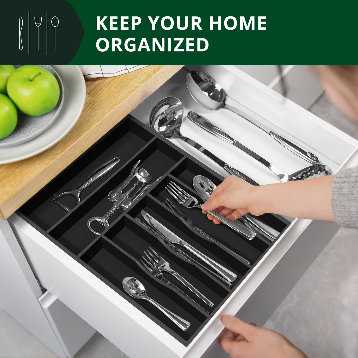 Luxury Bamboo Kitchen Drawer Organizer
