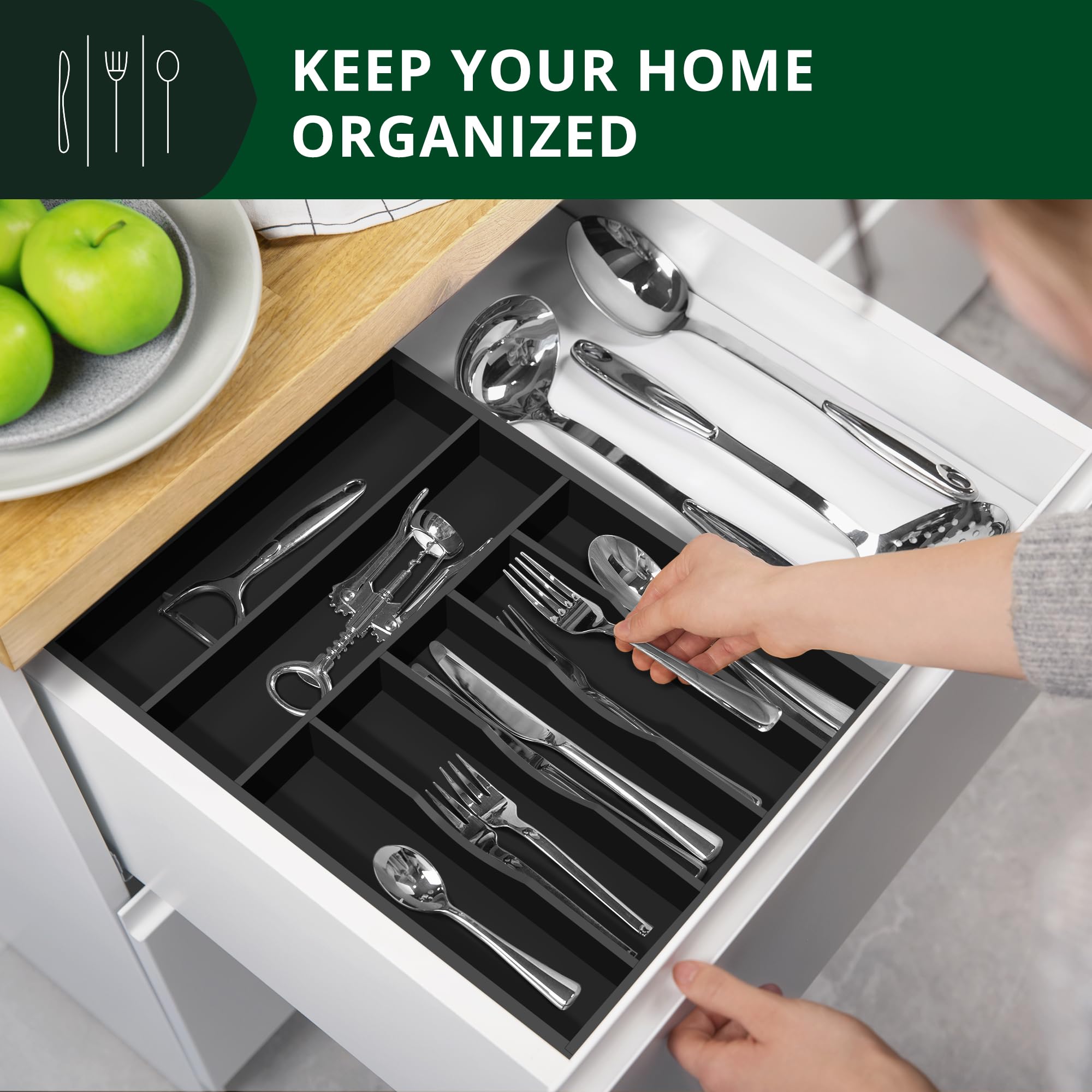 Luxury Bamboo Kitchen Drawer Organizer