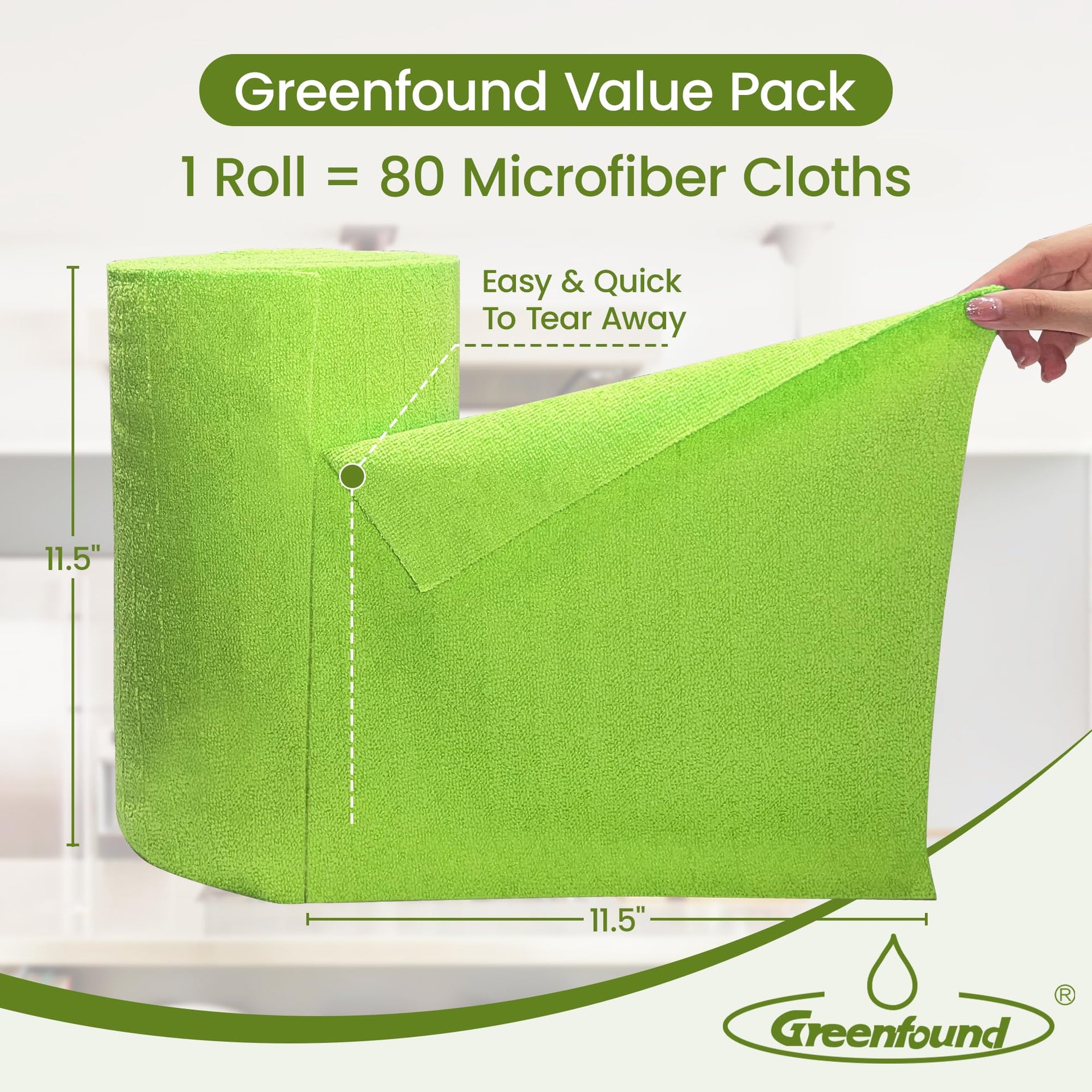 Microfiber Cleaning Cloth Roll (80 Count)