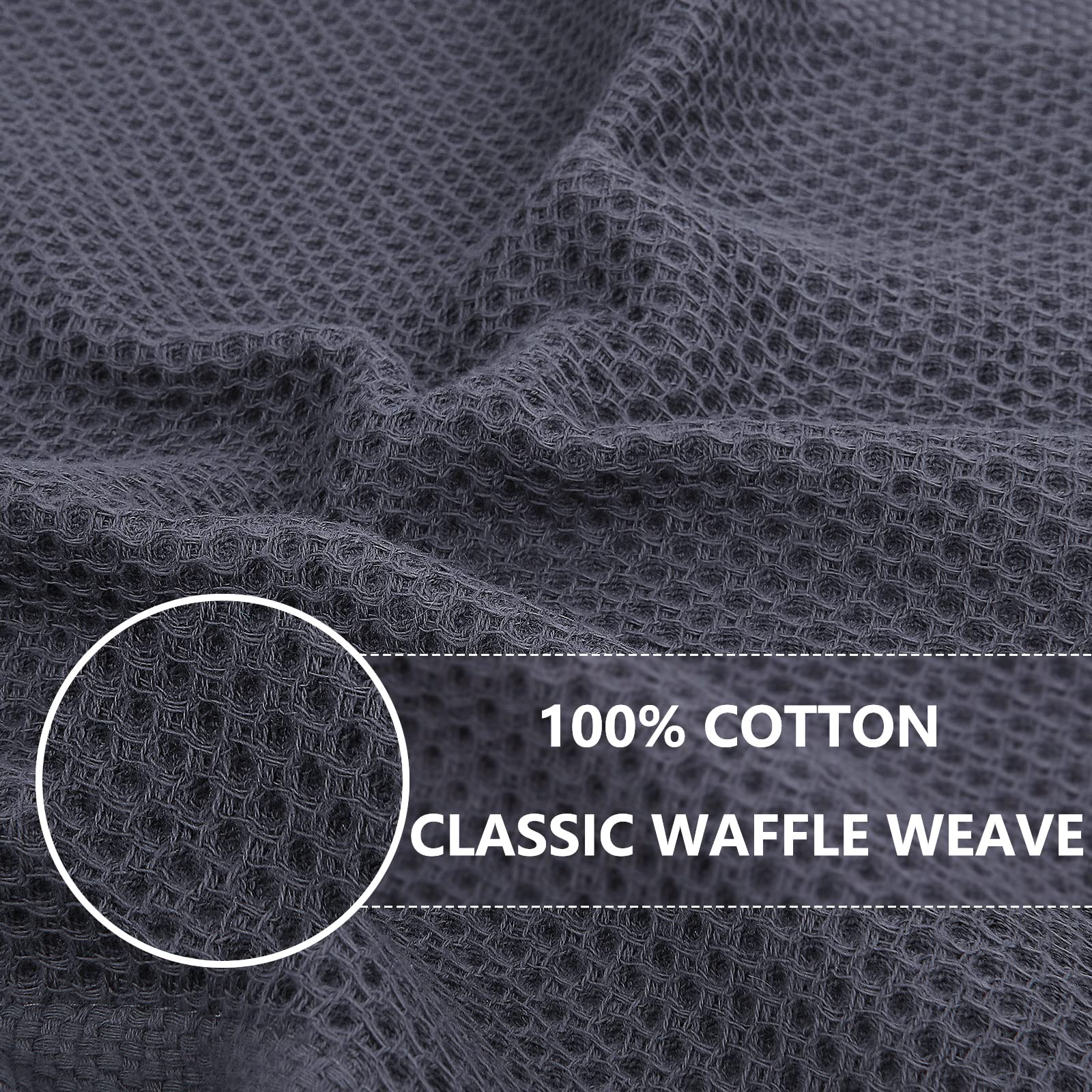 100% Cotton Oversized Waffle Weave Kitchen Towels 8 (8 Count)