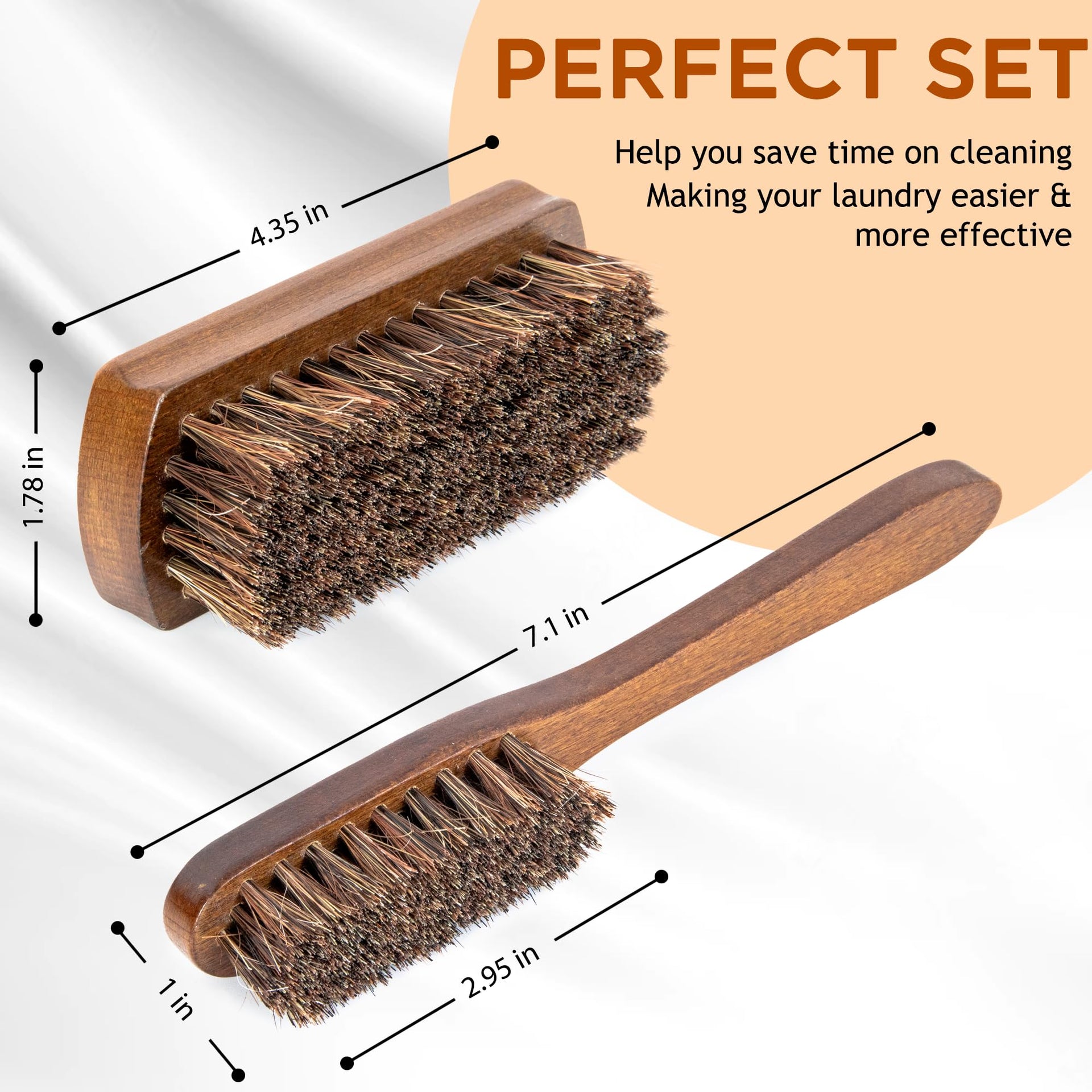 Horse Hair Laundry Brush Set of 2 (2 Count)