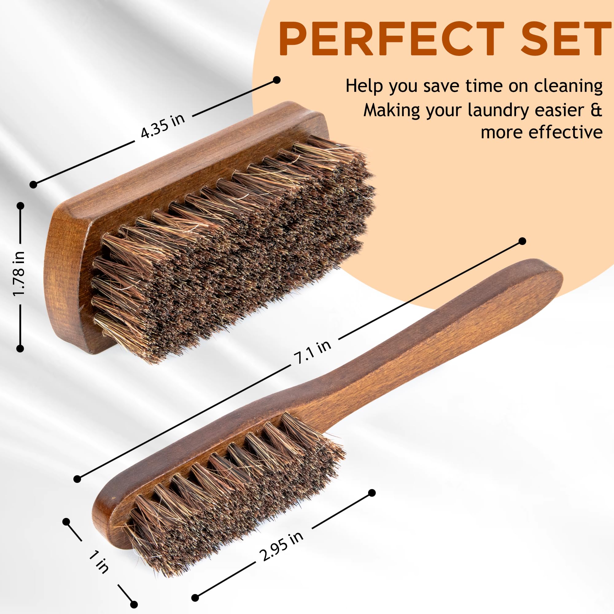 Horse Hair Laundry Brush Set of 2 (2 Count)