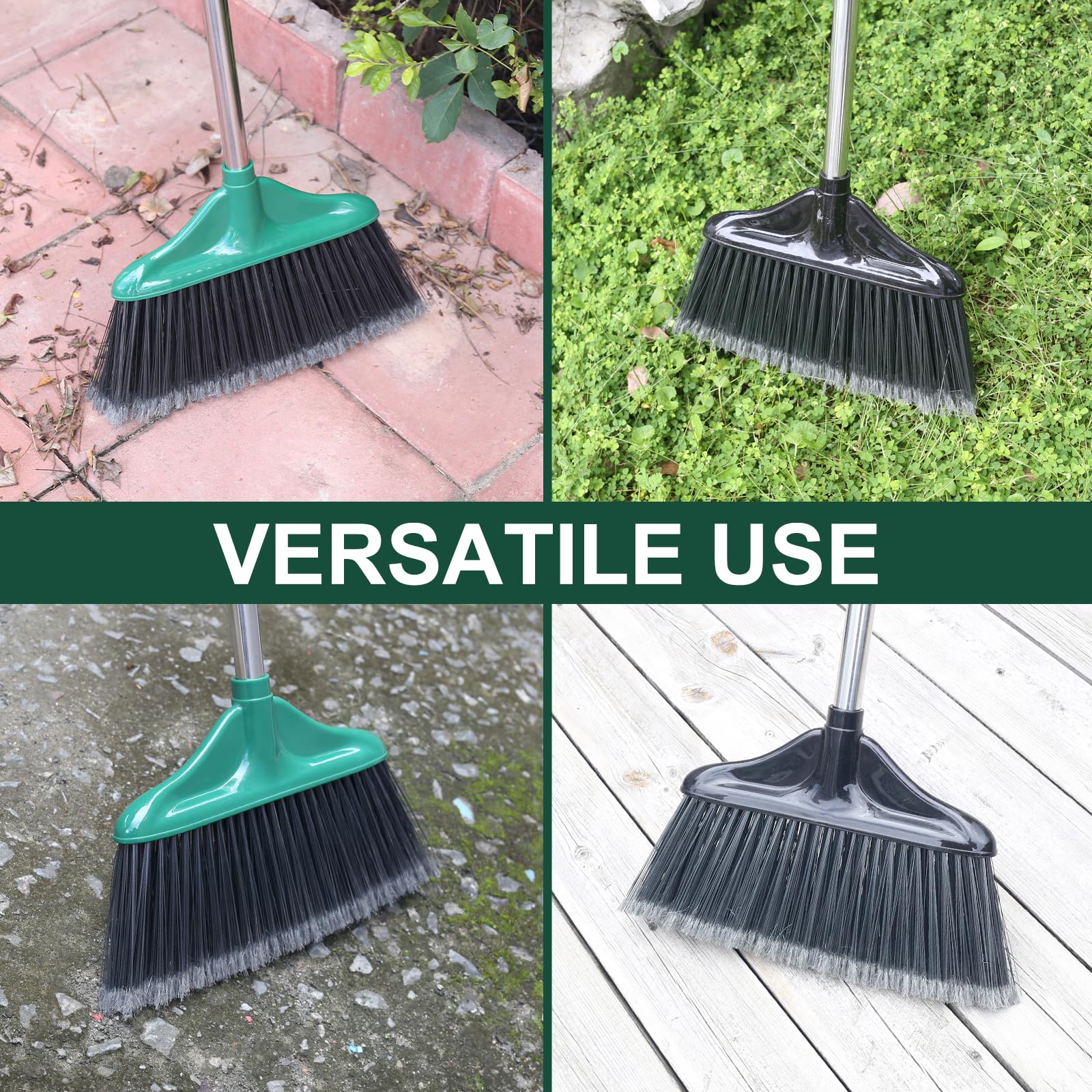 4 PCS Heavy Duty Broom Outdoor (4 Count)