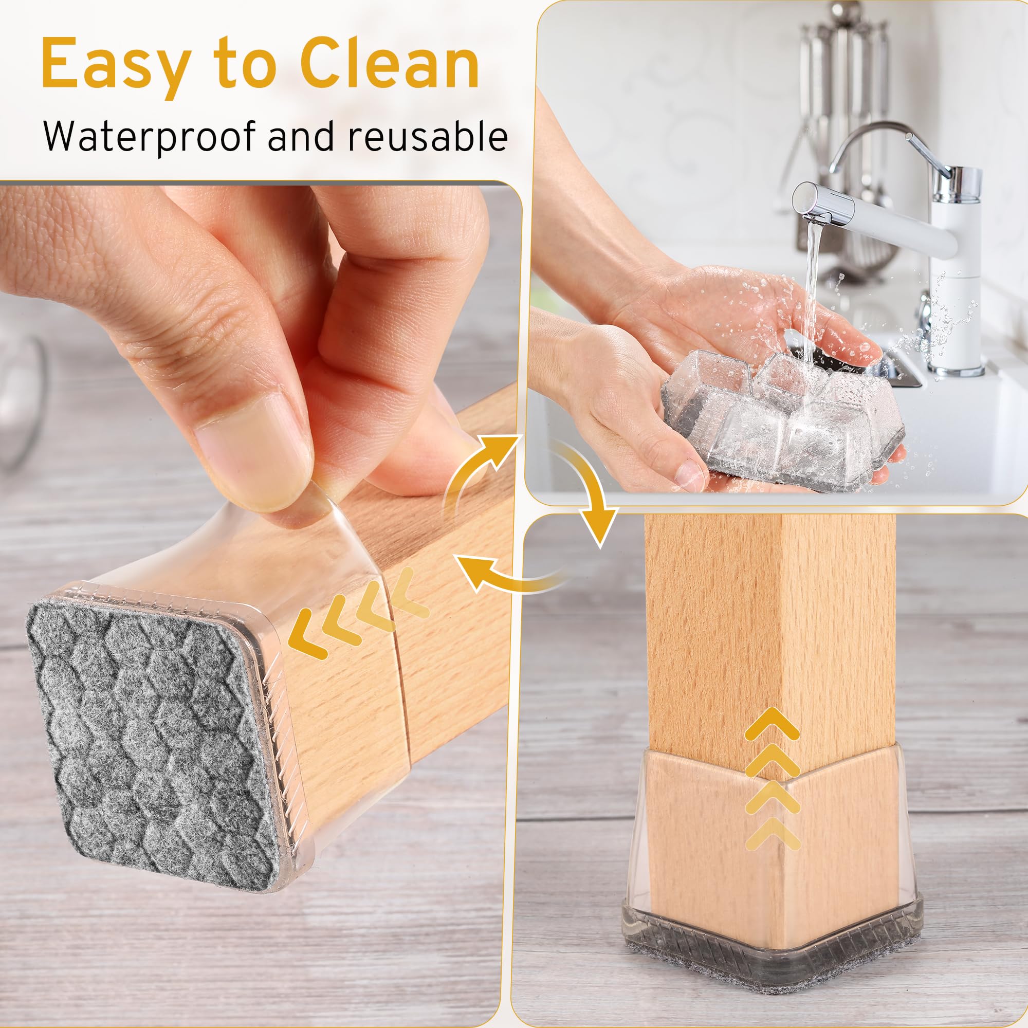 24PCS Square Chair Leg Floor Protectors (24 Count)
