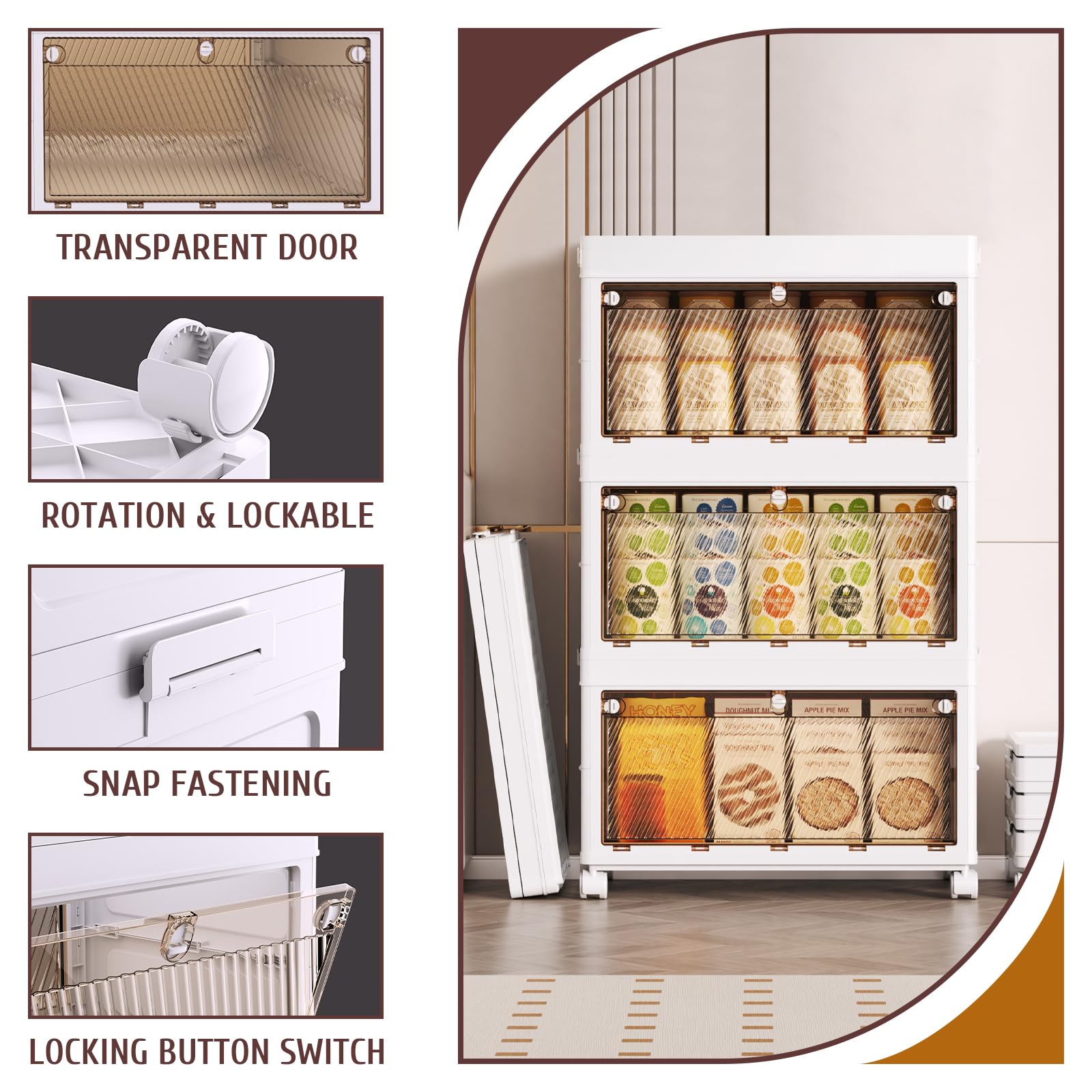3 Tier Stackable Plastic Storage Bins