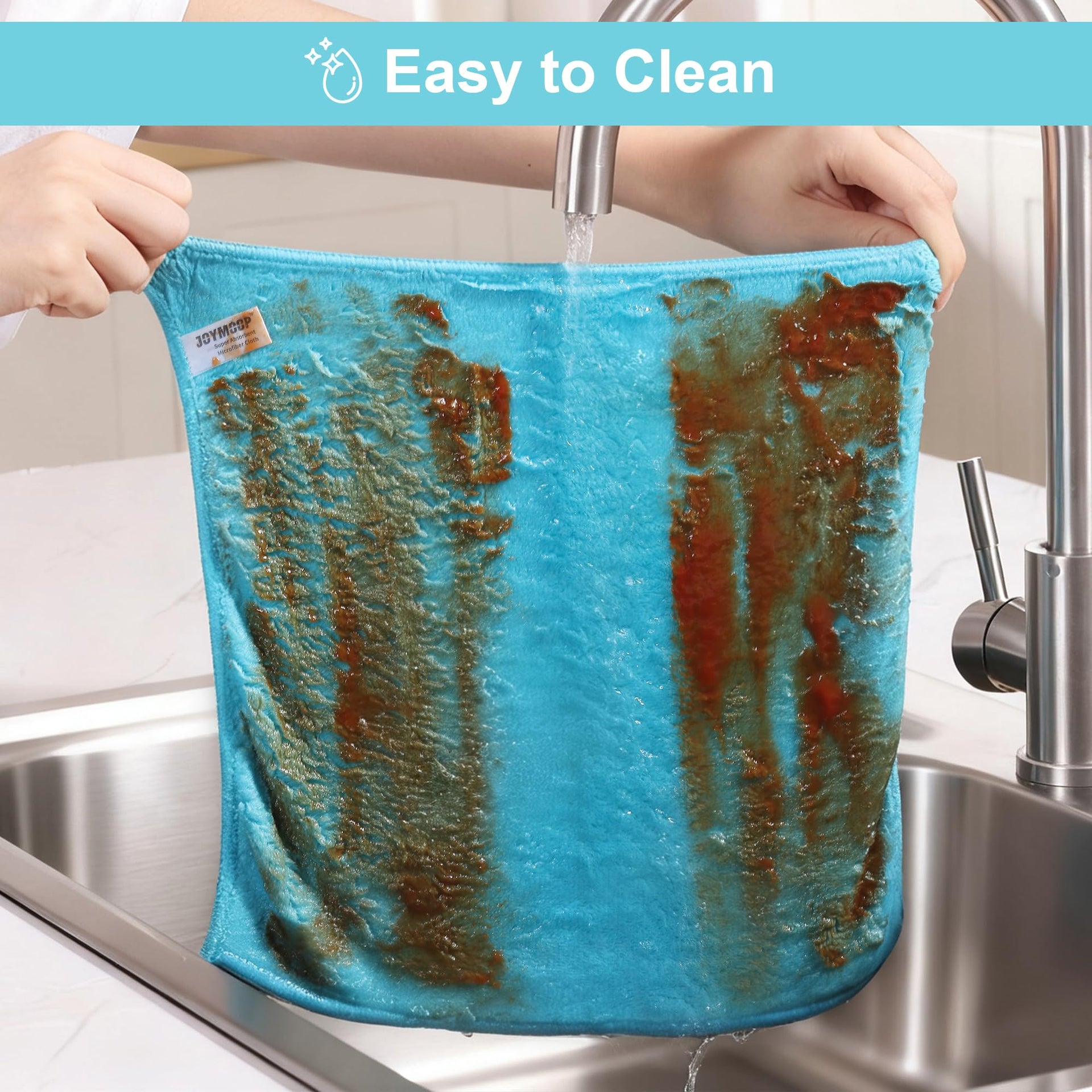 Microfiber Cleaning Cloths Cyan (18 Count)