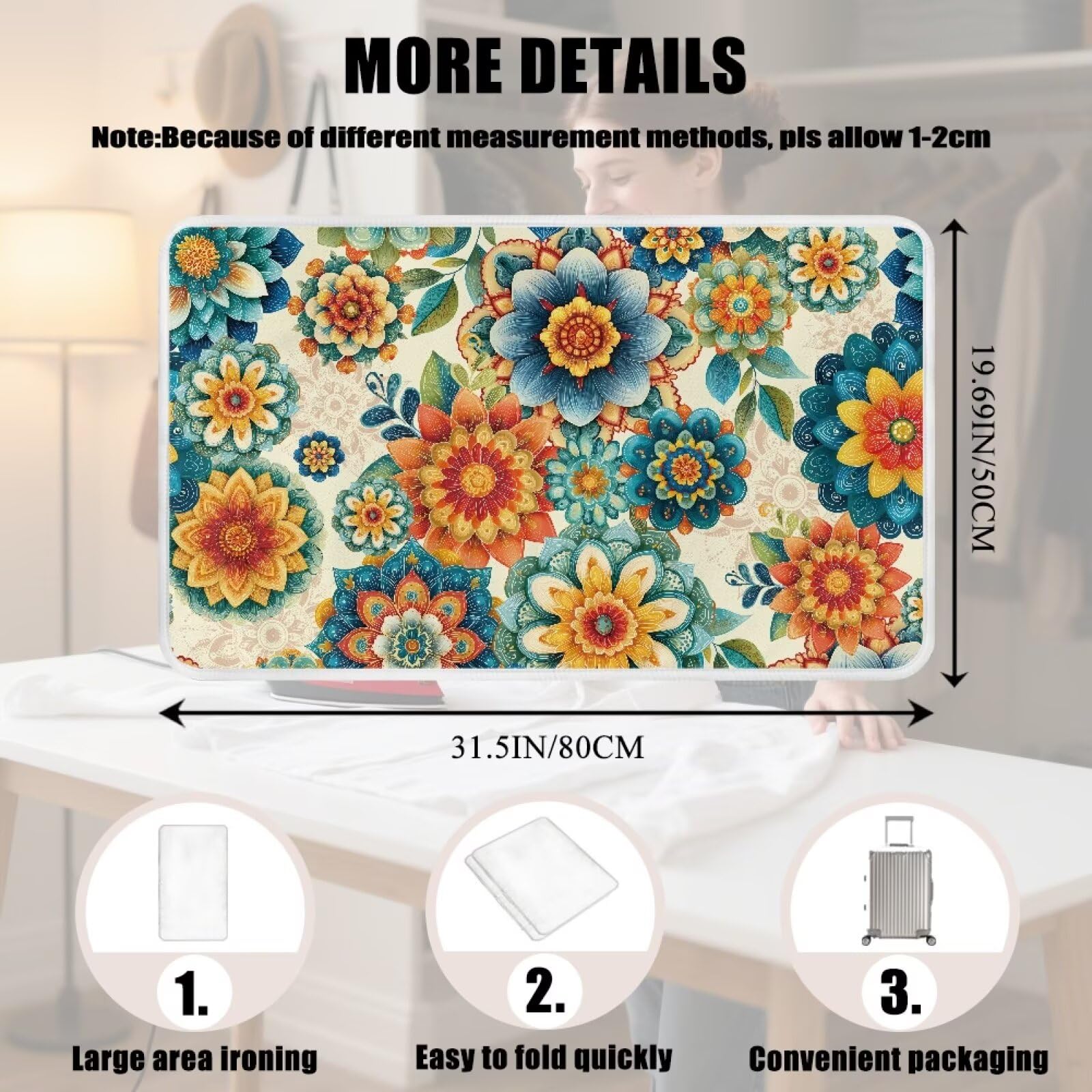 Boho Ironing Mat Foldable Ironing Pad Portable Board Iron Board Alternative Cover