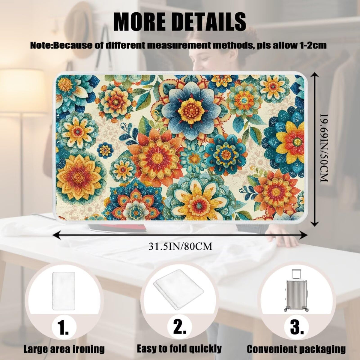 Boho Ironing Mat Foldable Ironing Pad Portable Board Iron Board Alternative Cover