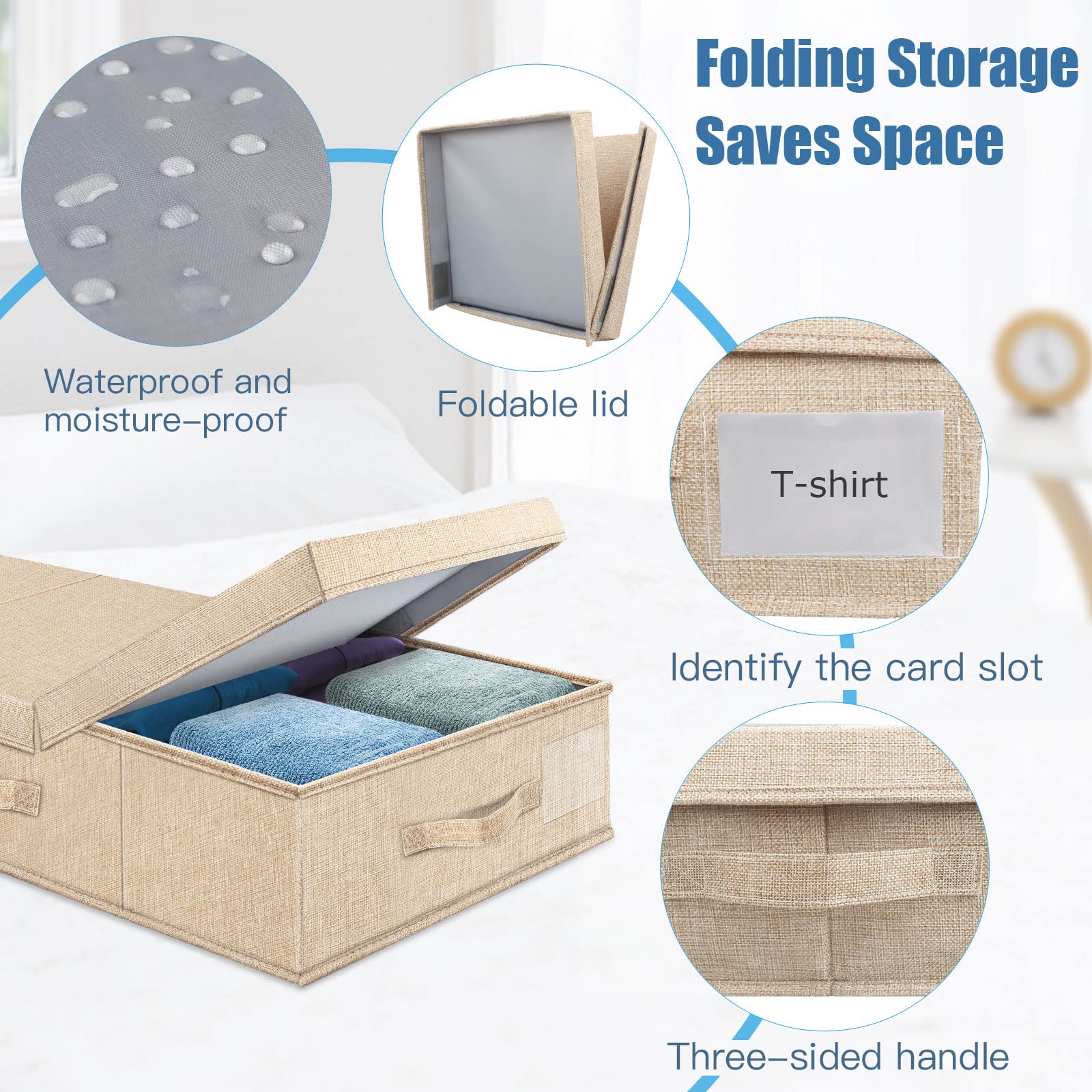 2Pack Large Underbed Storage Containers Bin with Lids