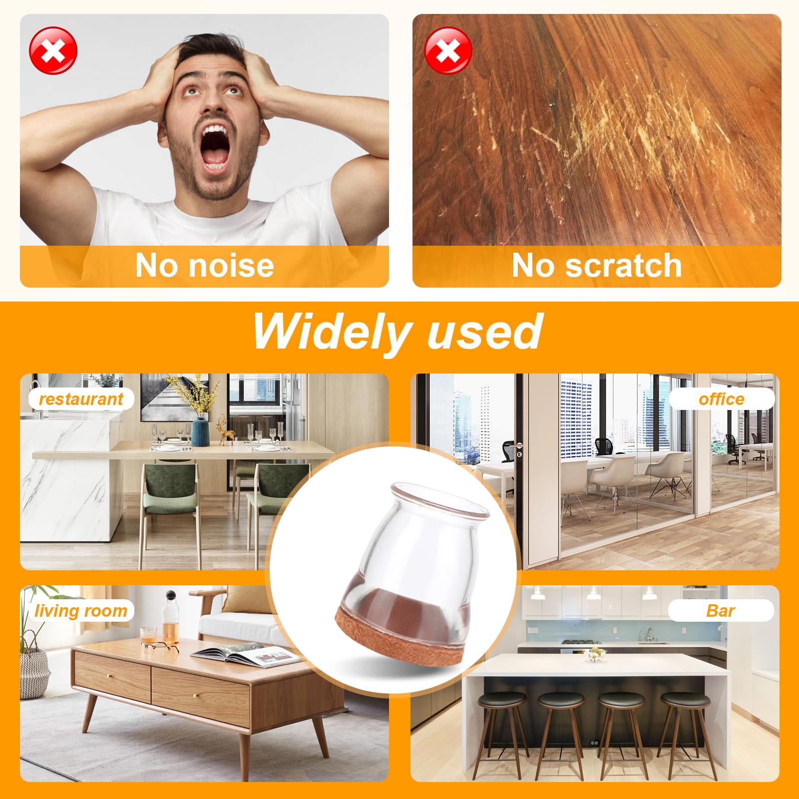 36 Pack Extra Small Chair Leg Floor Protectors for Hardwood Floors (36 Count)