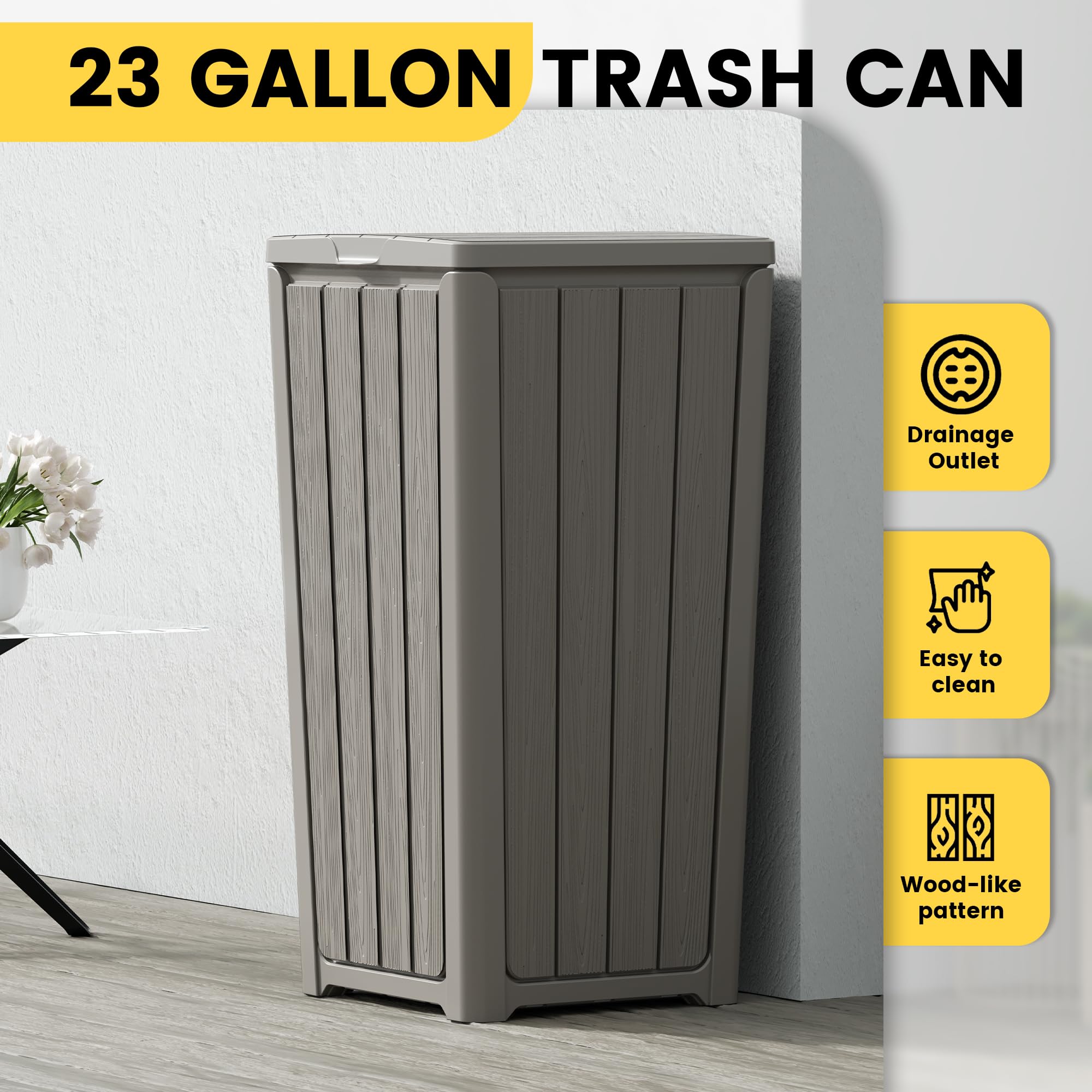 Outdoor Trash Can with Lid