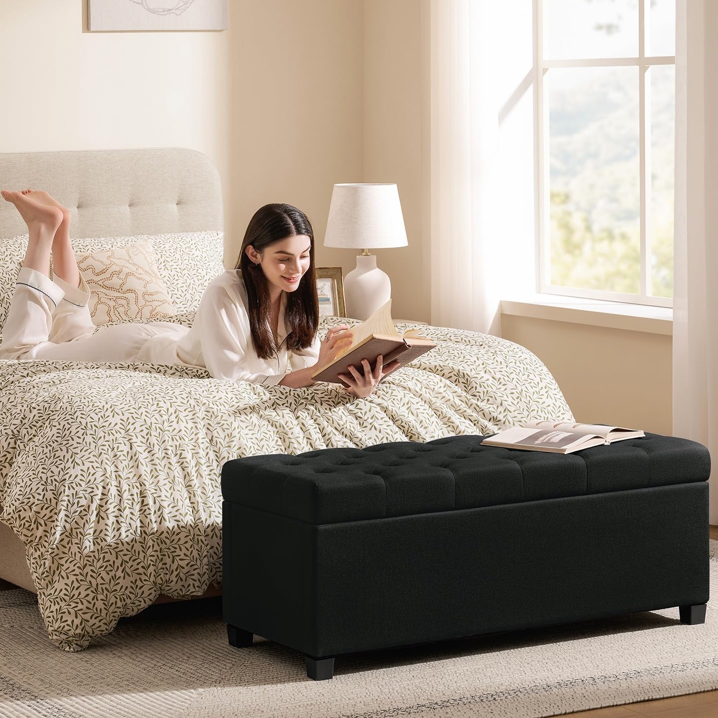 Storage Ottoman Bench for Bedroom