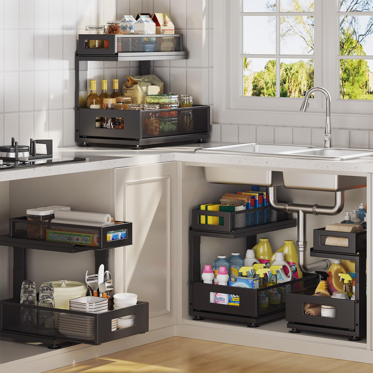 2 Pack Under Sink Organizer with Next (2 Count)