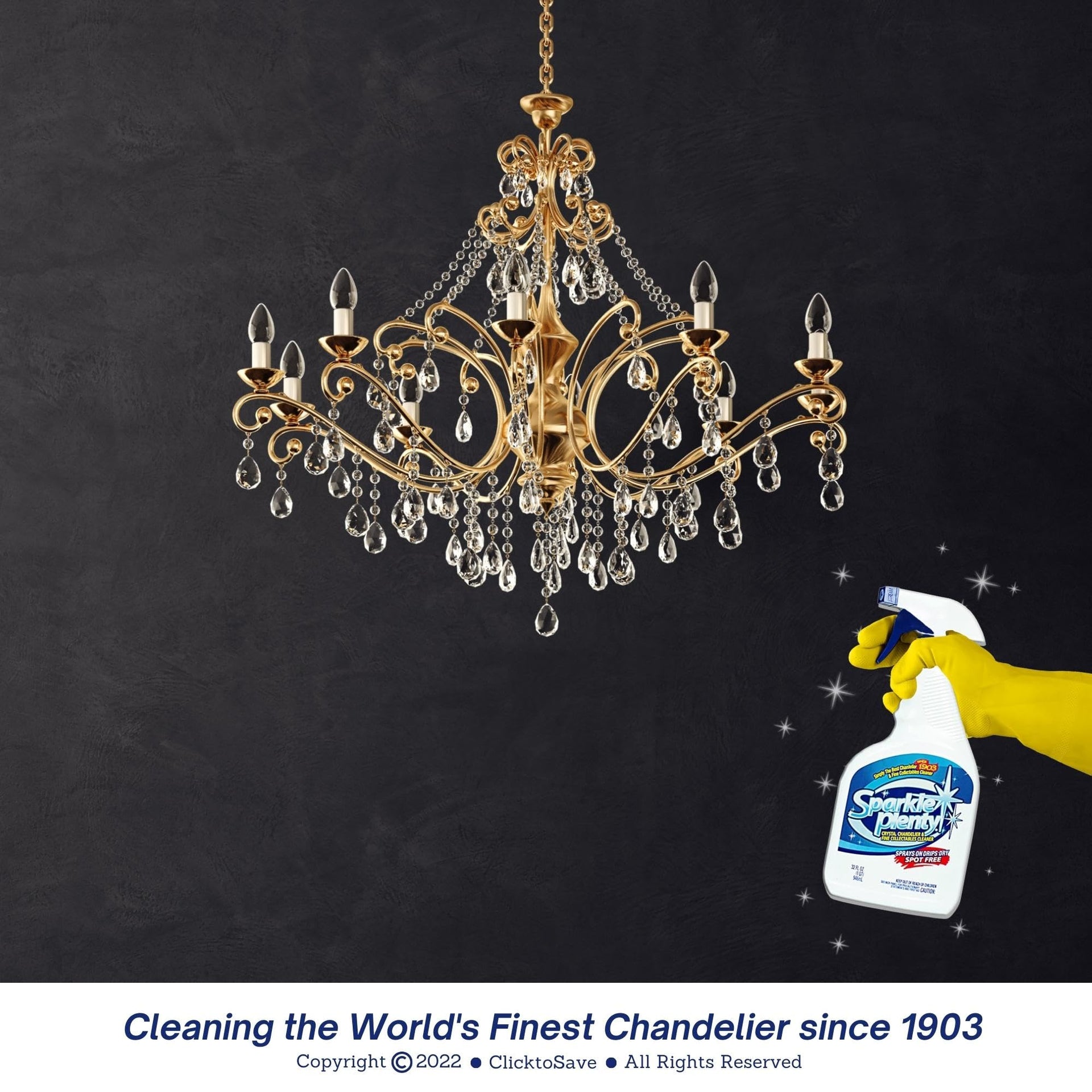 Sparkle Plenty Chandelier Cleaner Drip Dry Spray No Wipe (64 Fl Oz)